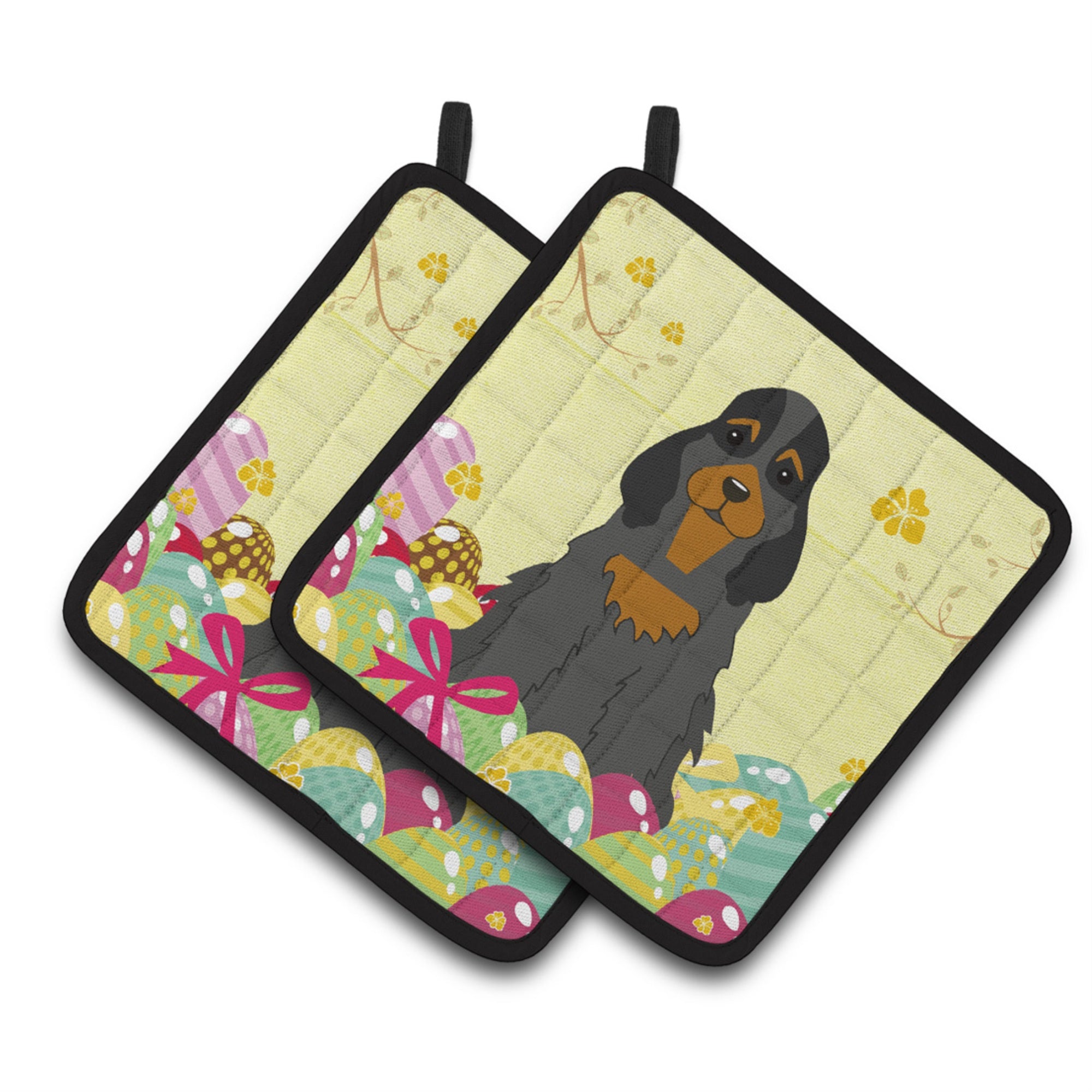 'Caroline'S Treasures Easter Cocker Spaniel Pair Of Pot Holders, 7.5Hx7.5W, Multicolor''