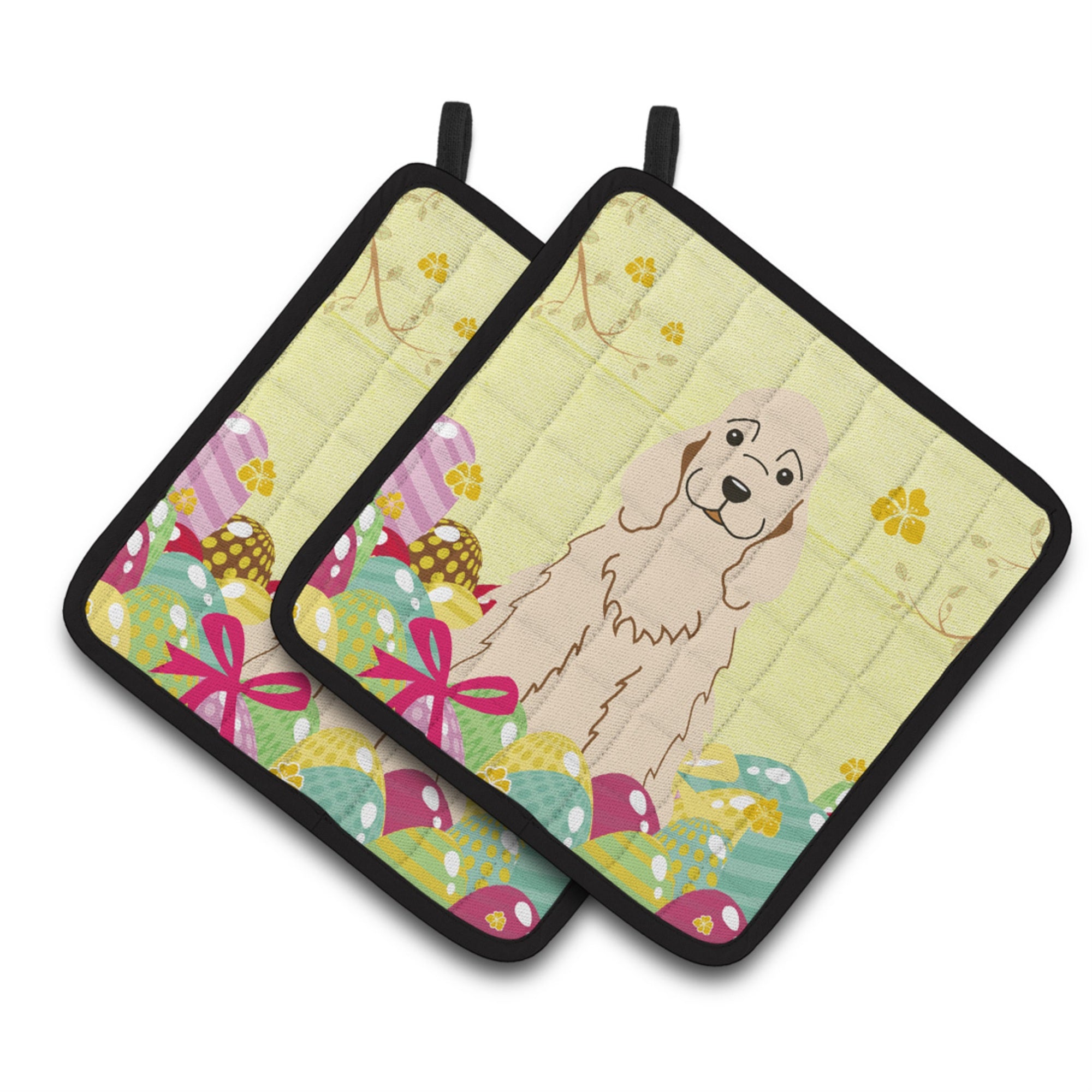 'Caroline'S Treasures Easter Cocker Spaniel Buff Pair Of Pot Holders, 7.5Hx7.5W, Multicolor''