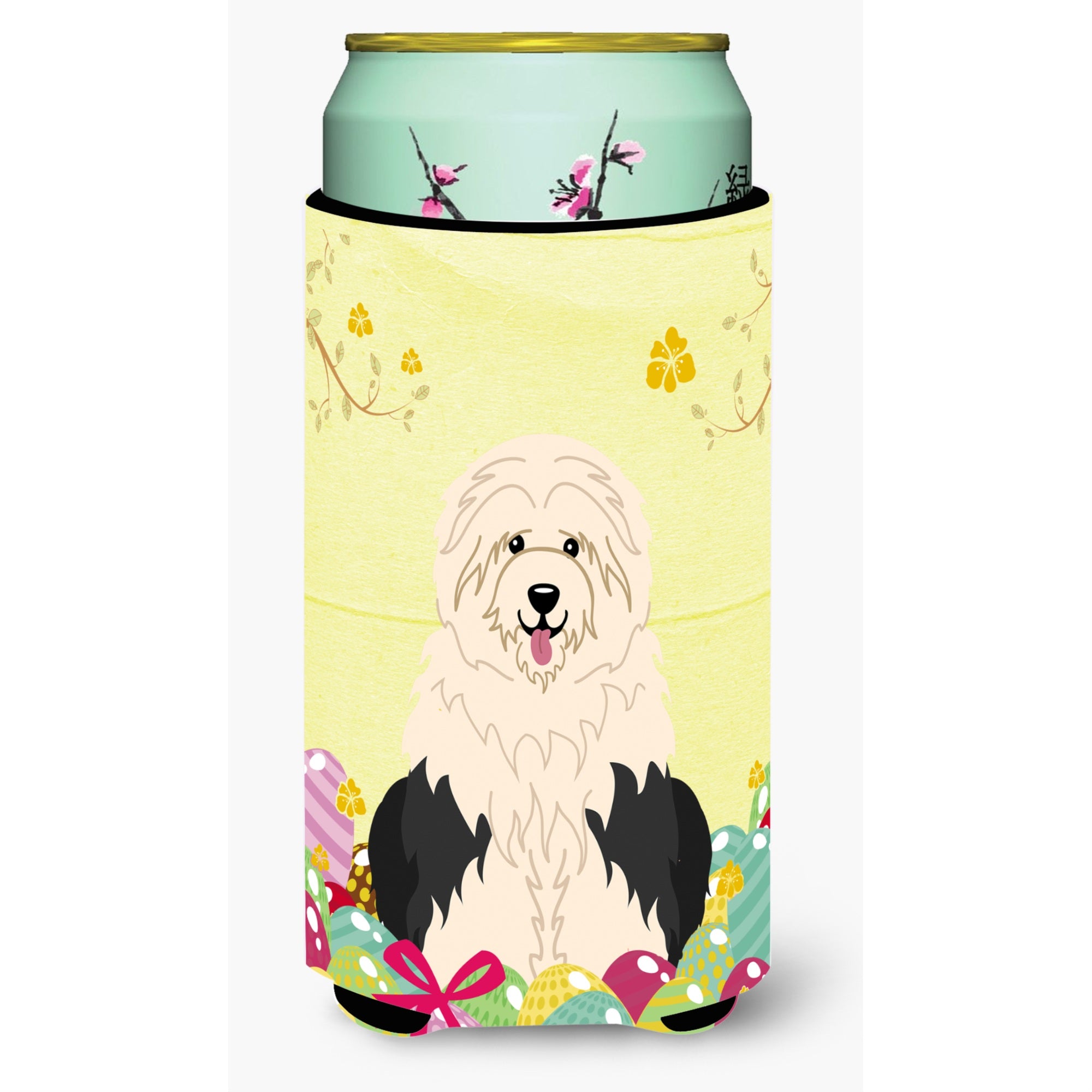 'Caroline'S Treasures Easter Eggs Old English Sheepdog Tall Boy Beverage Insulator Hugger, Multicolor''