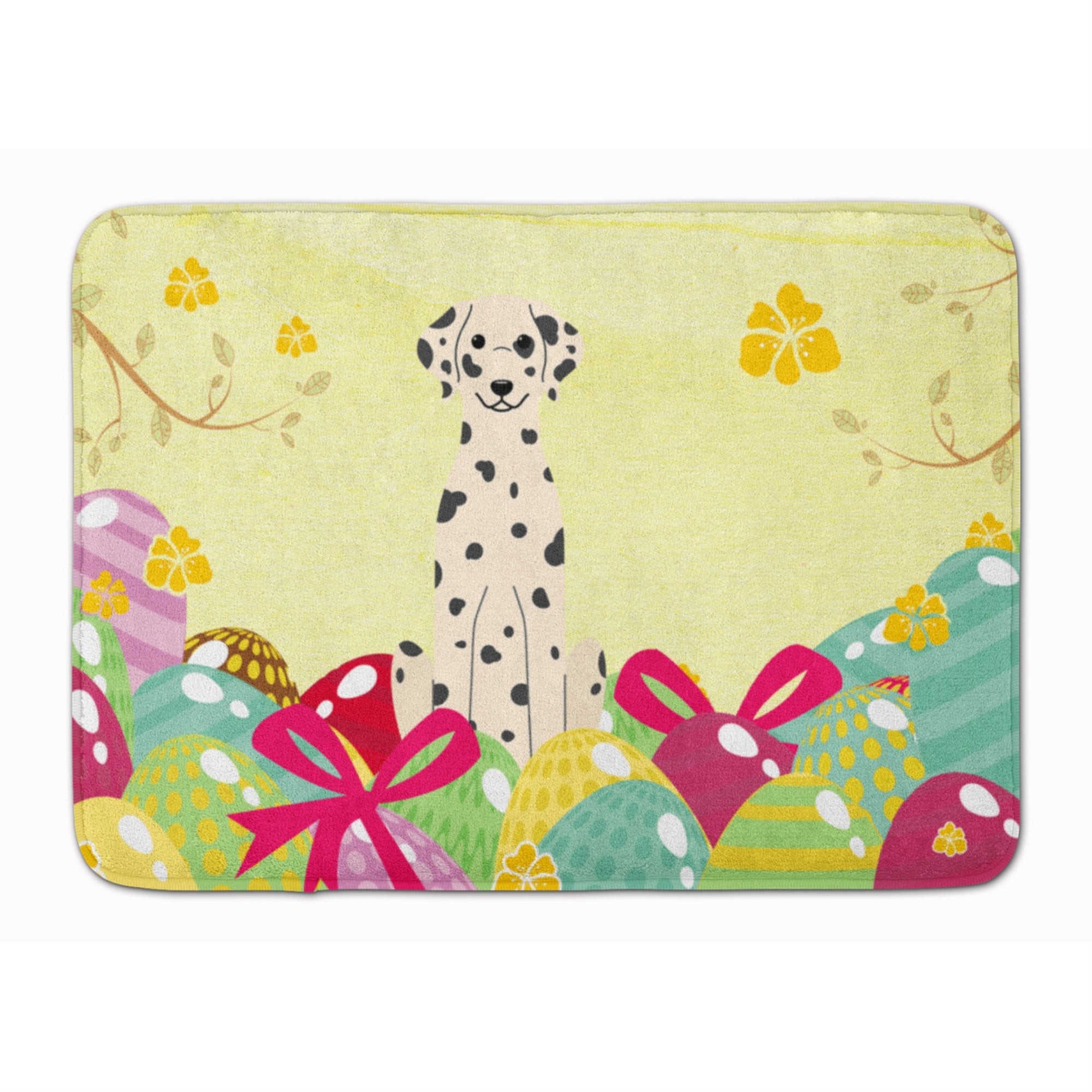 'Caroline'S Treasures Easter Eggs Dalmatian Machine Washable Memory Foam Mat Doormats, Multicolor''