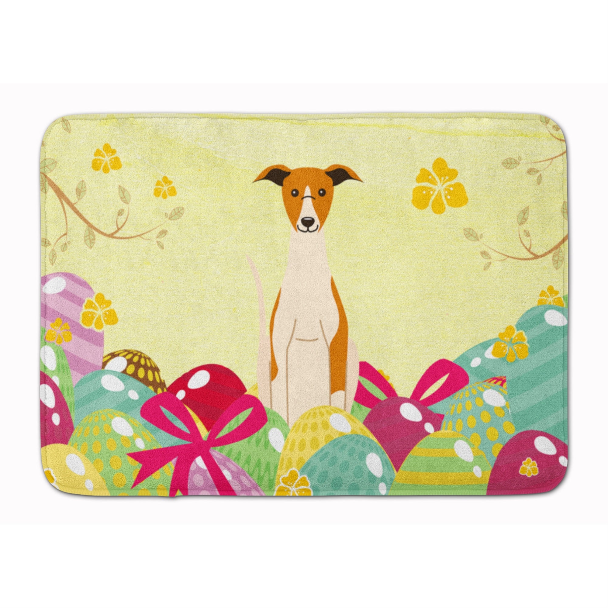 'Caroline'S Treasures Easter Eggs Whippet Machine Washable Memory Foam Mat Doormats, Multicolor''