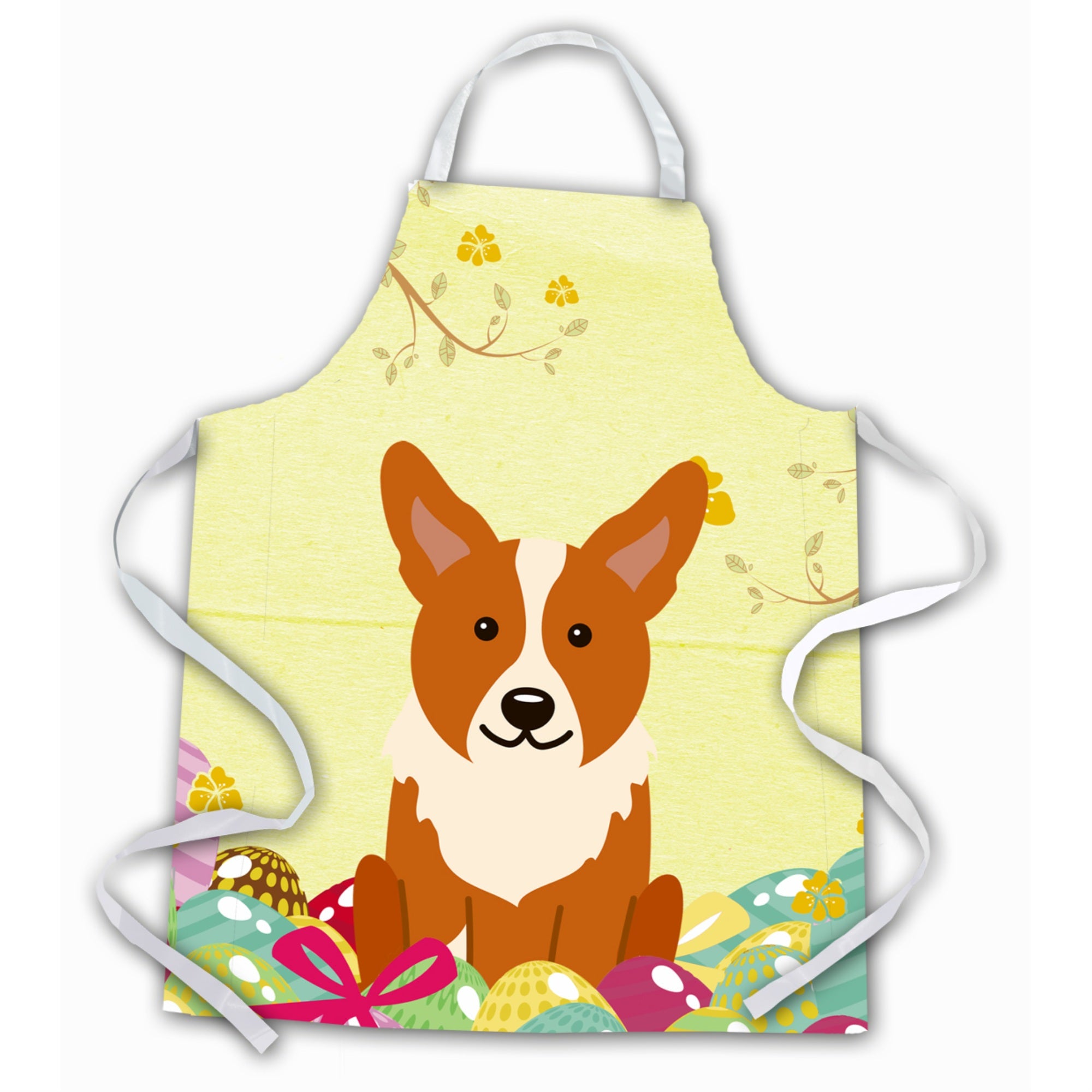 'Caroline'S Treasures Easter Eggs Corgi Apron, Large, Multicolor''