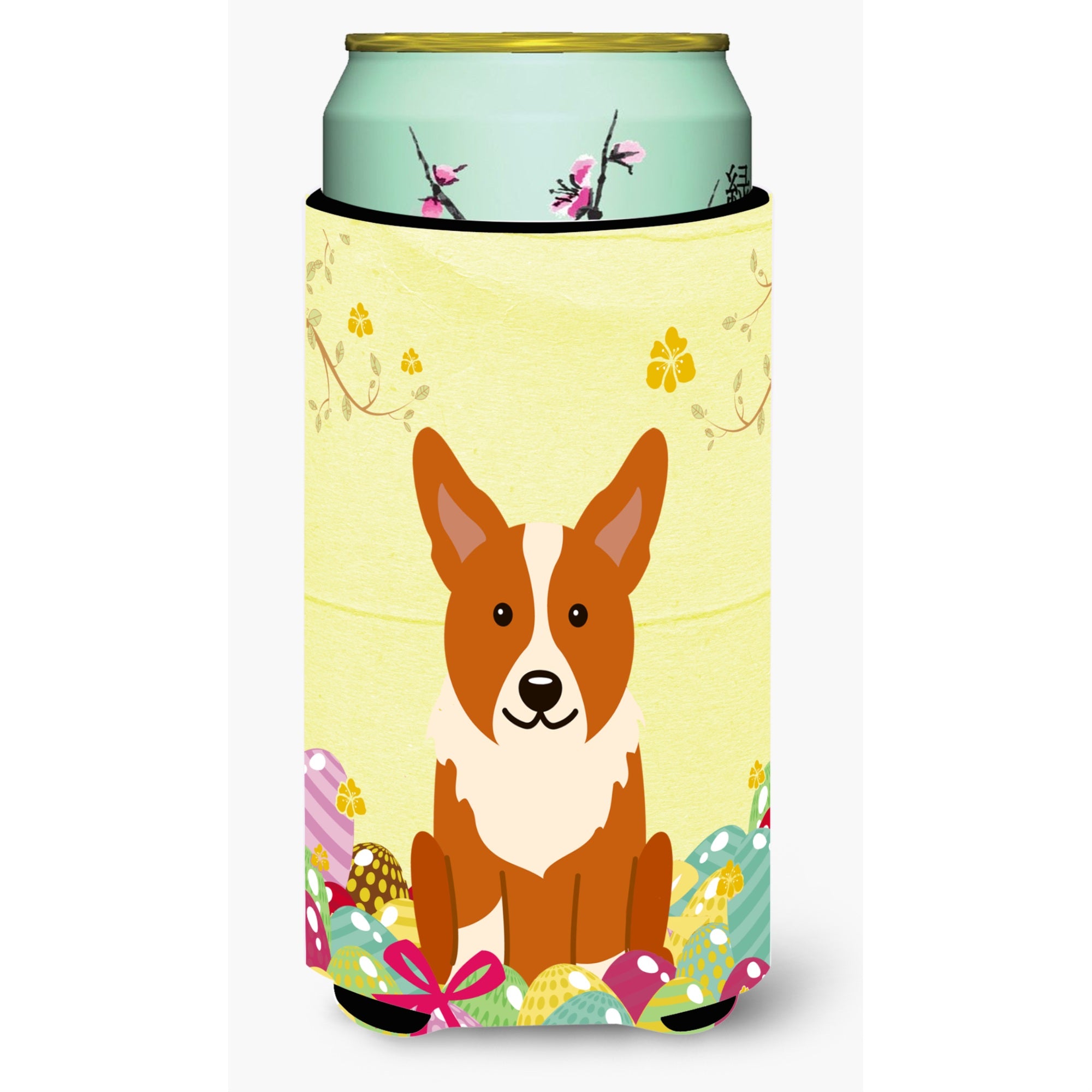 'Caroline'S Treasures Easter Eggs Corgi Tall Boy Beverage Insulator Hugger, Multicolor''