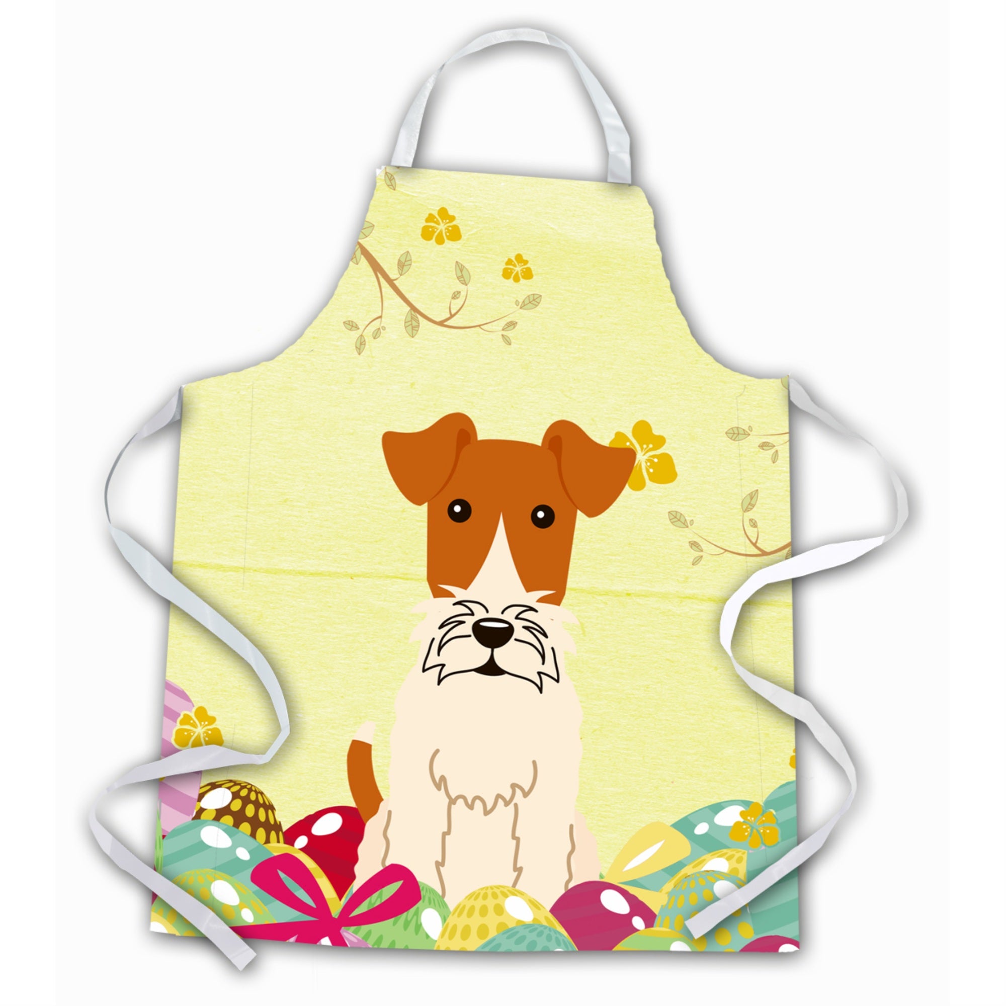 'Caroline'S Treasures Easter Eggs Wire Fox Terrier Apron, Large, Multicolor''