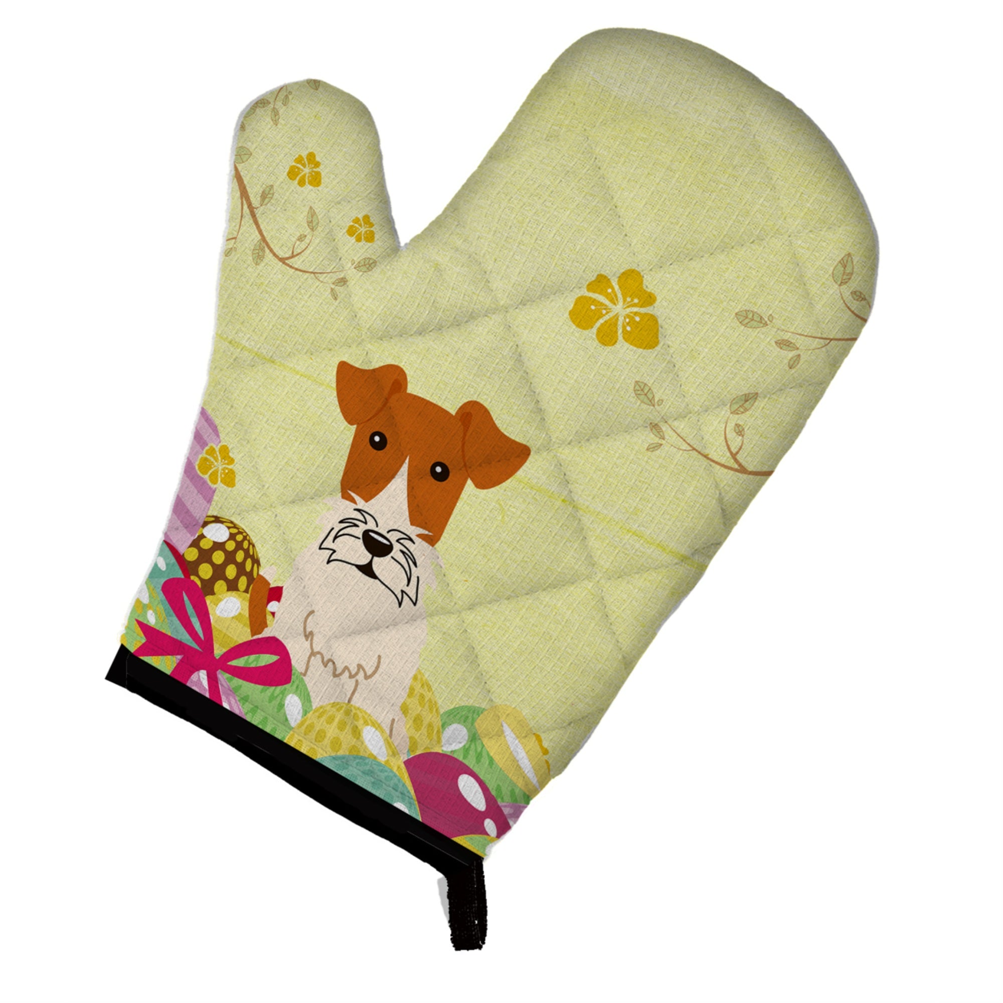 'Caroline'S Treasures Easter Eggs Wire Fox Terrier Oven Mitt, Multicolor, 12'''' X 8.5''''''