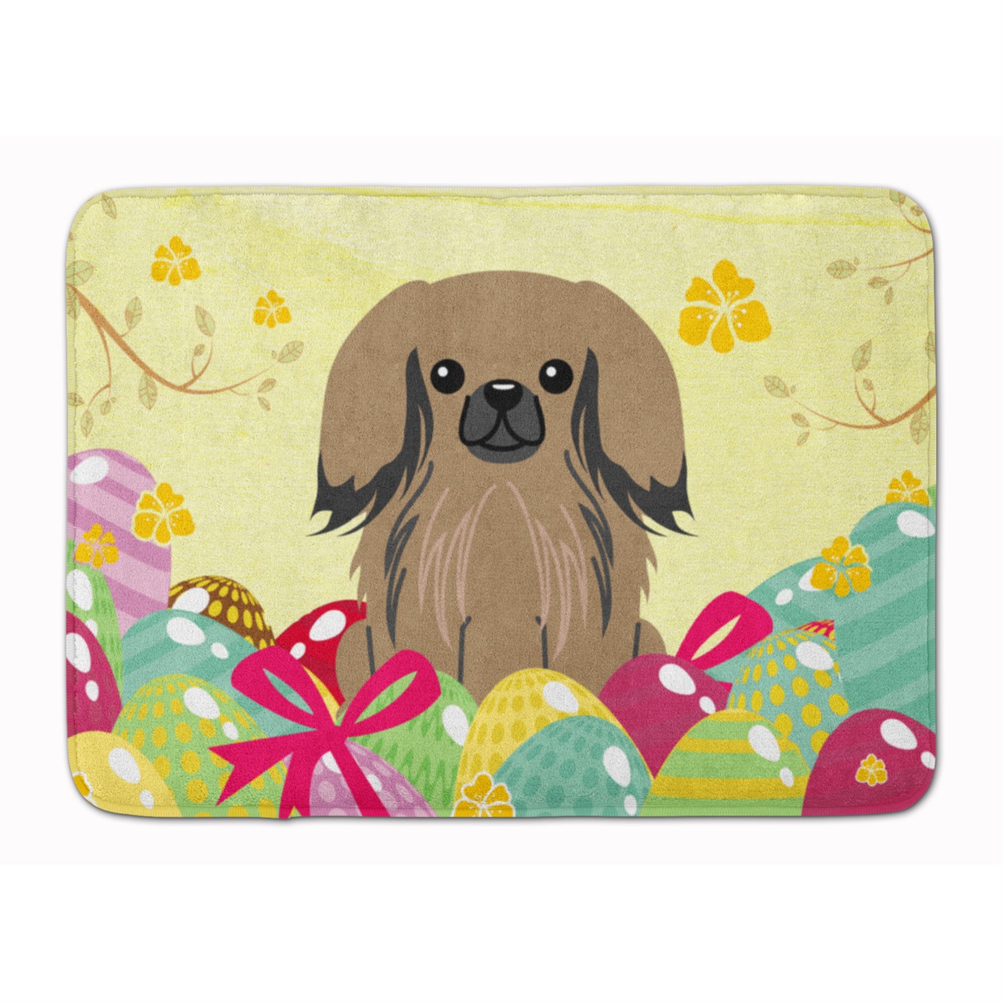 'Caroline'S Treasures Easter Eggs Pekingnese Tan Machine Washable Memory Foam Mat Doormats, Multicolor''
