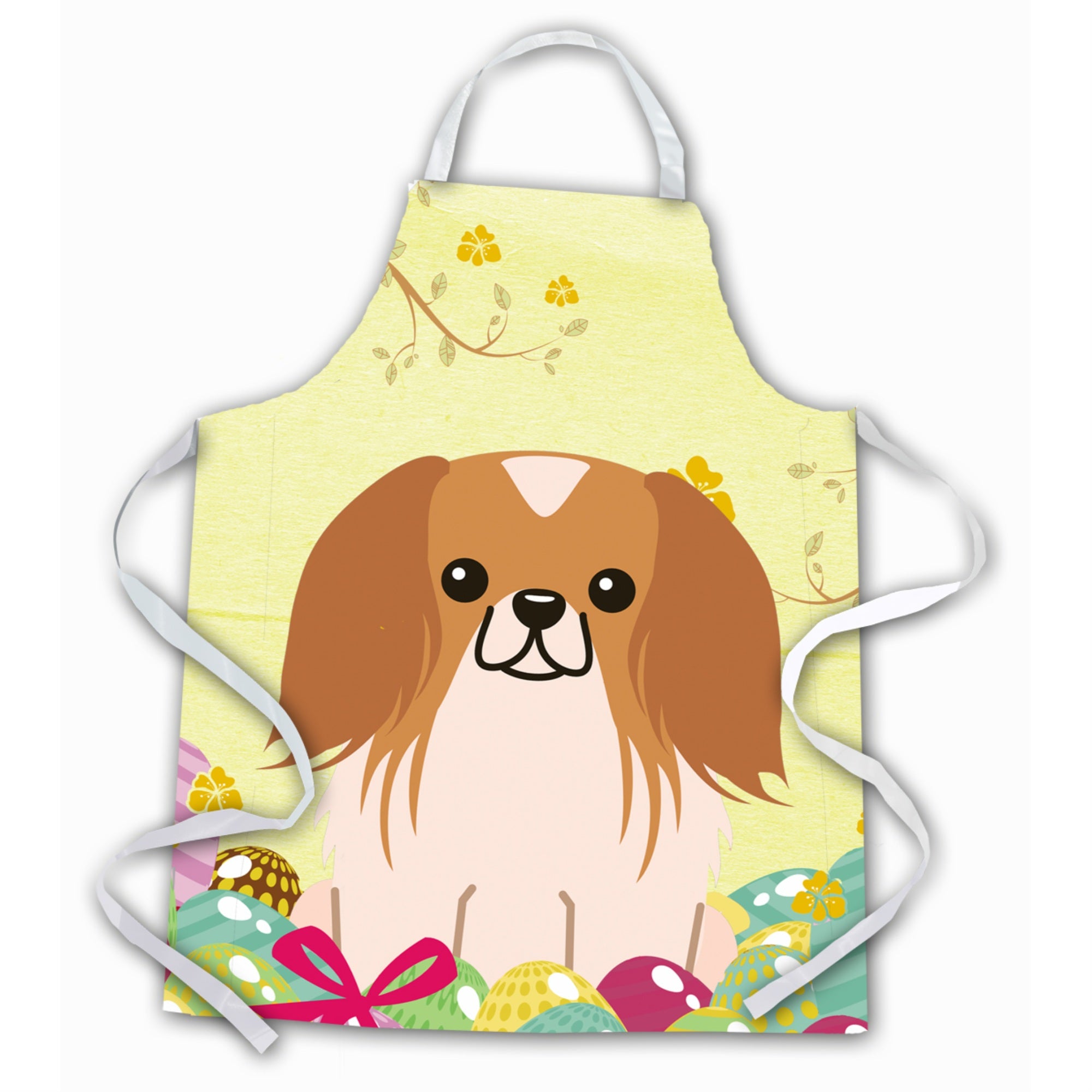 'Caroline'S Treasures Easter Eggs Pekingnese Red White Apron, Large, Multicolor''
