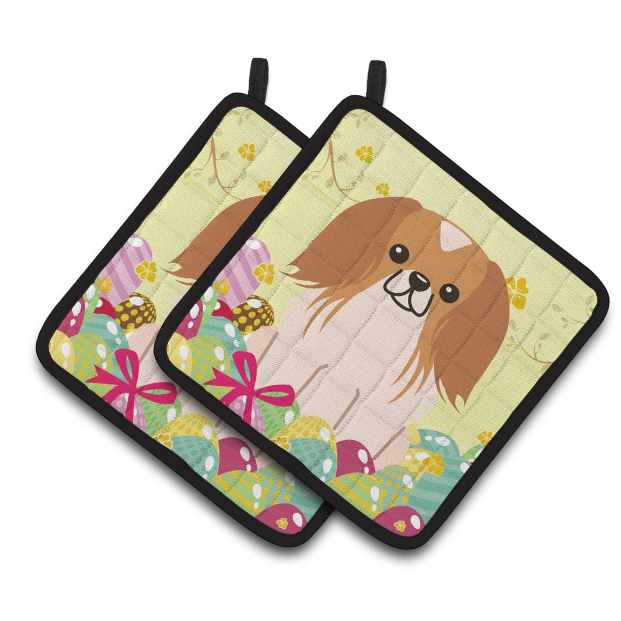 'Caroline'S Treasures Easter Pekingnese Red White Pair Of Pot Holders, 7.5Hx7.5W, Multicolor''