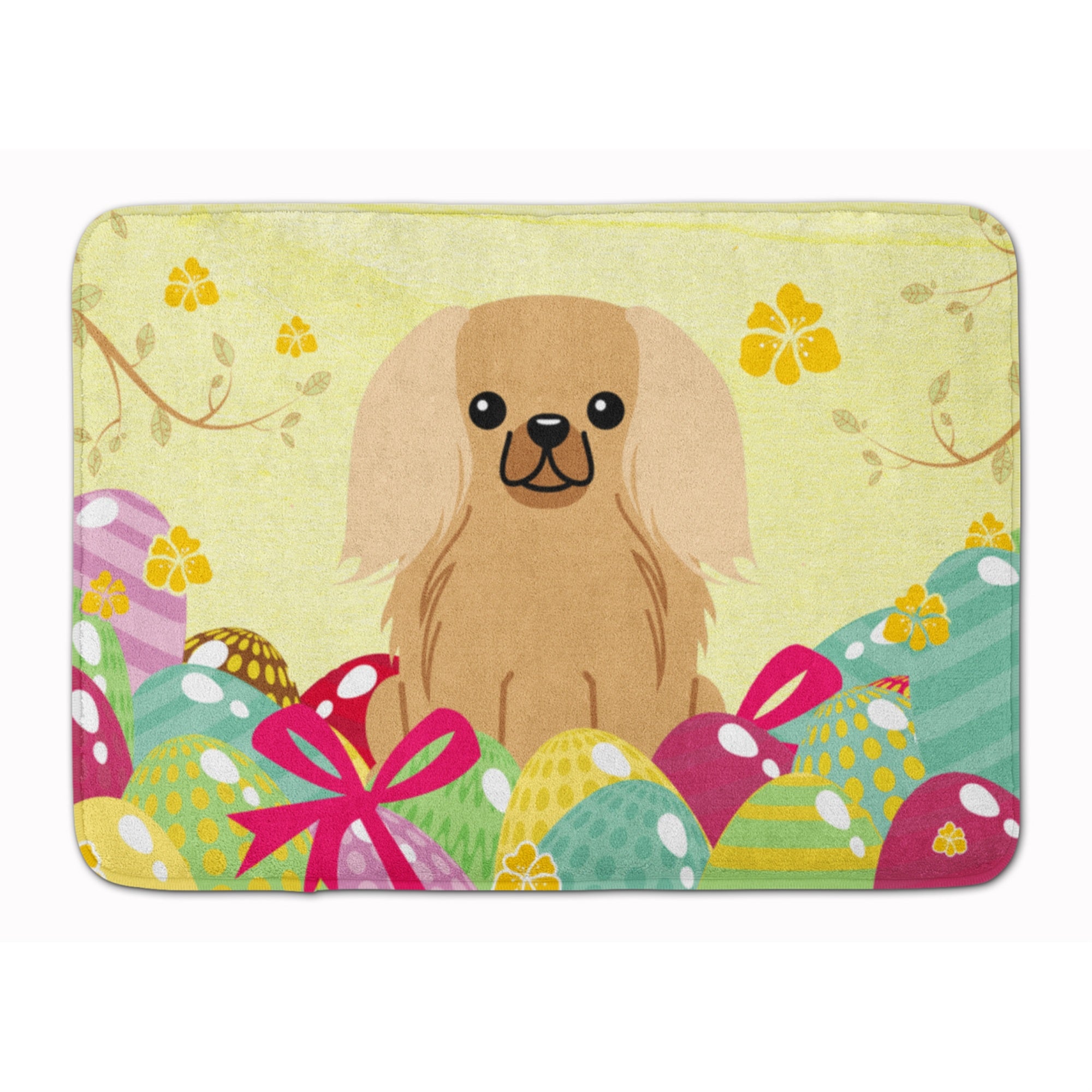 'Caroline'S Treasures Easter Eggs Pekingnese Fawn Sable Machine Washable Memory Foam Mat Doormats, Multicolor''