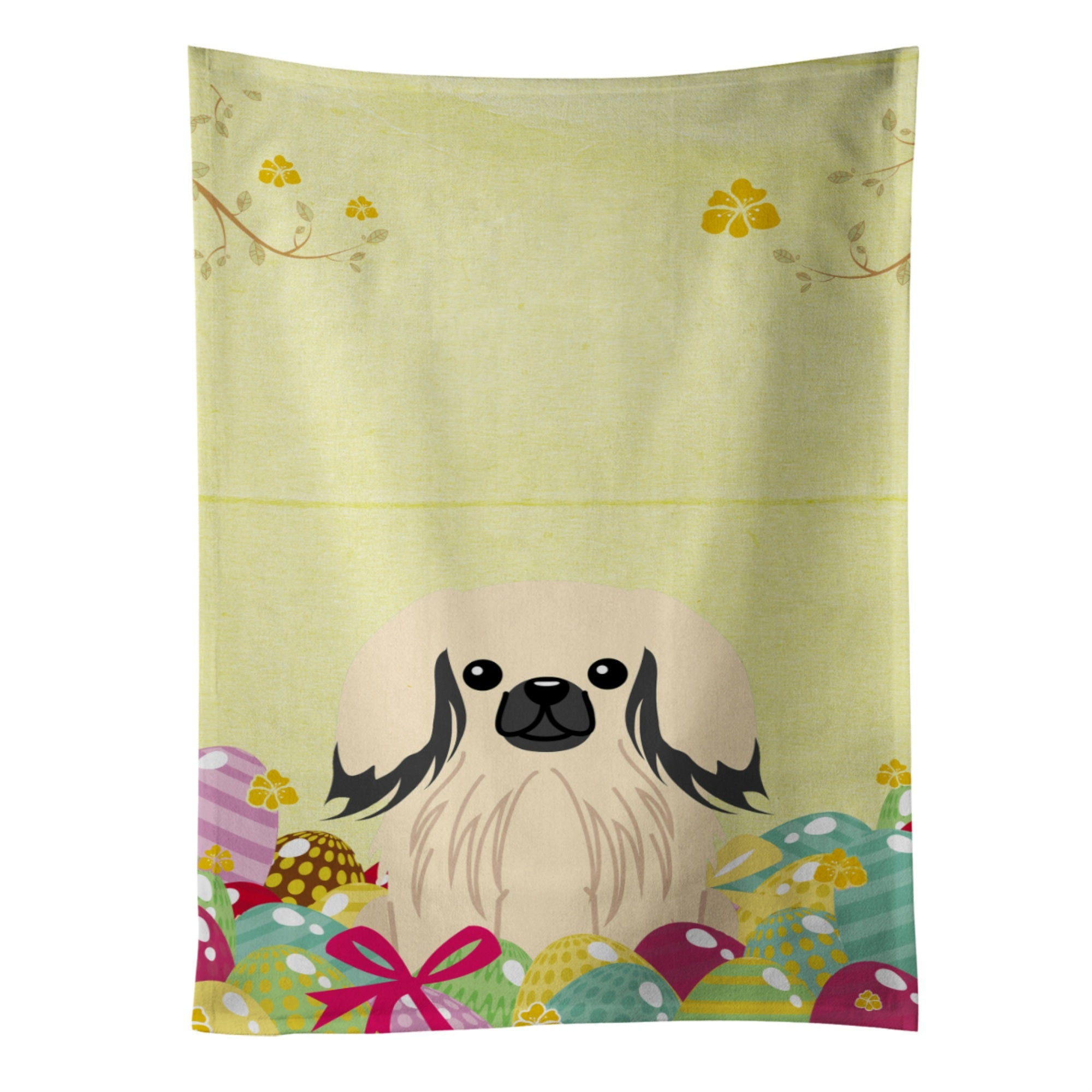 'Caroline'S Treasures Easter Eggs Pekingese Cream Kitchen Towel, Multicolor, 25'''' X 15''''''
