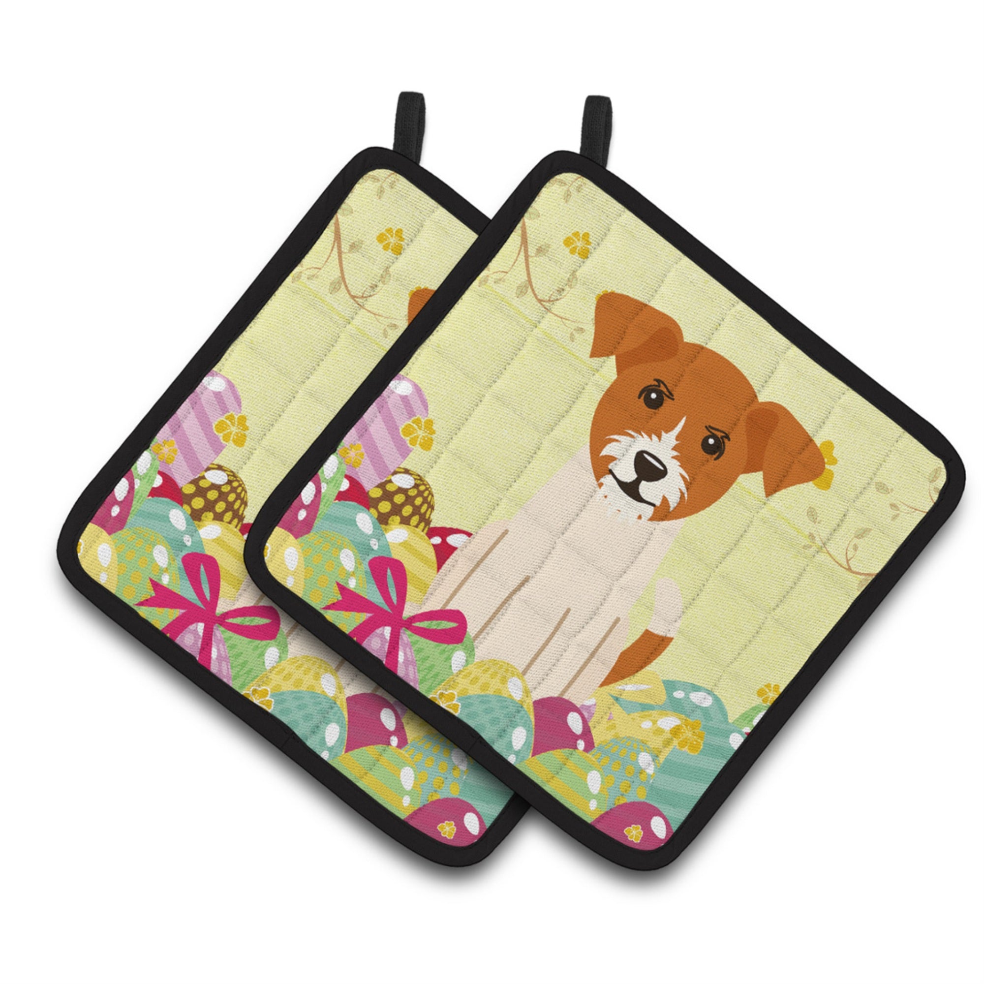 'Caroline'S Treasures Easter Jack Russell Terrier Pair Of Pot Holders, 7.5Hx7.5W, Multicolor''