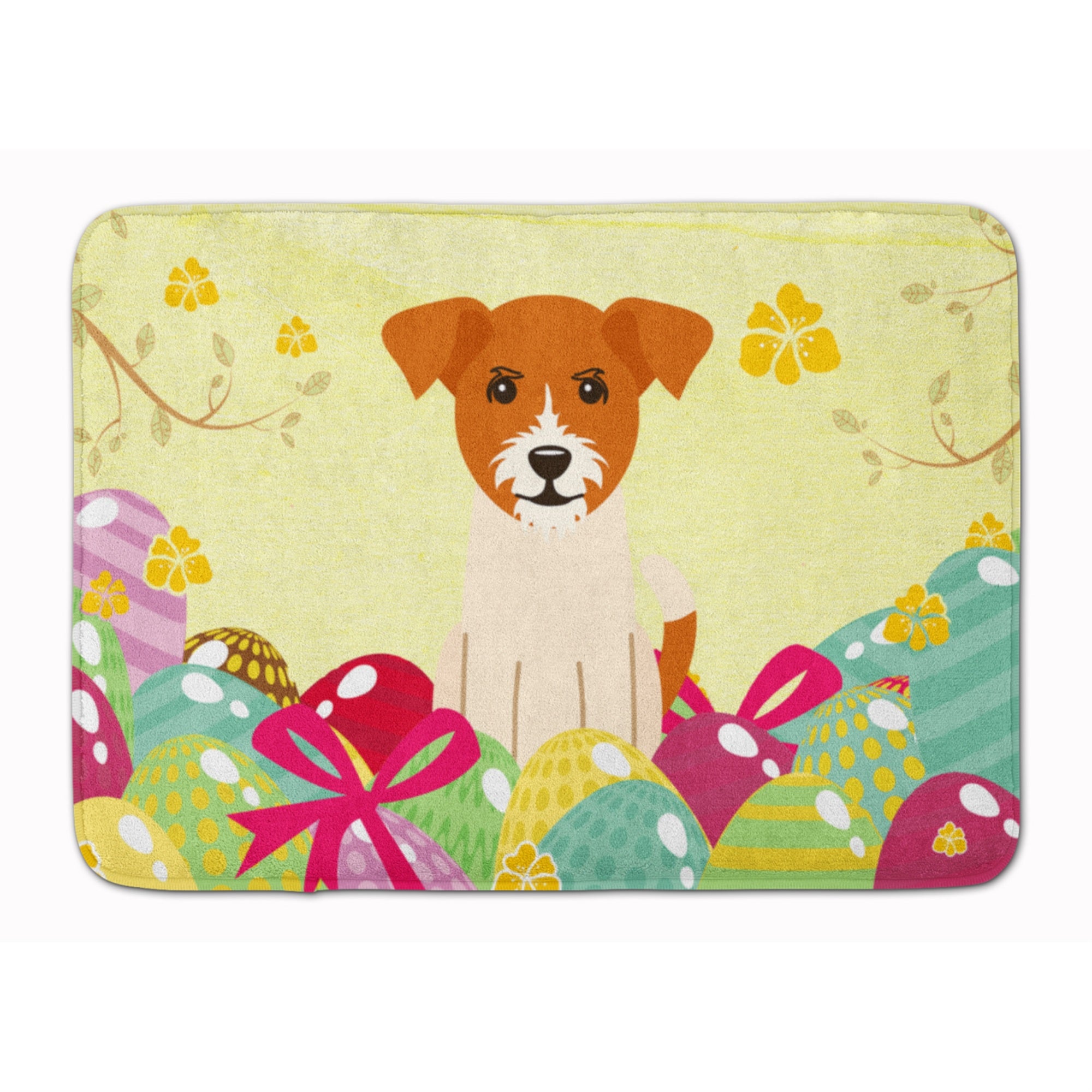 'Caroline'S Treasures Easter Eggs Jack Russell Terrier Machine Washable Memory Foam Mat Doormats, Multicolor''