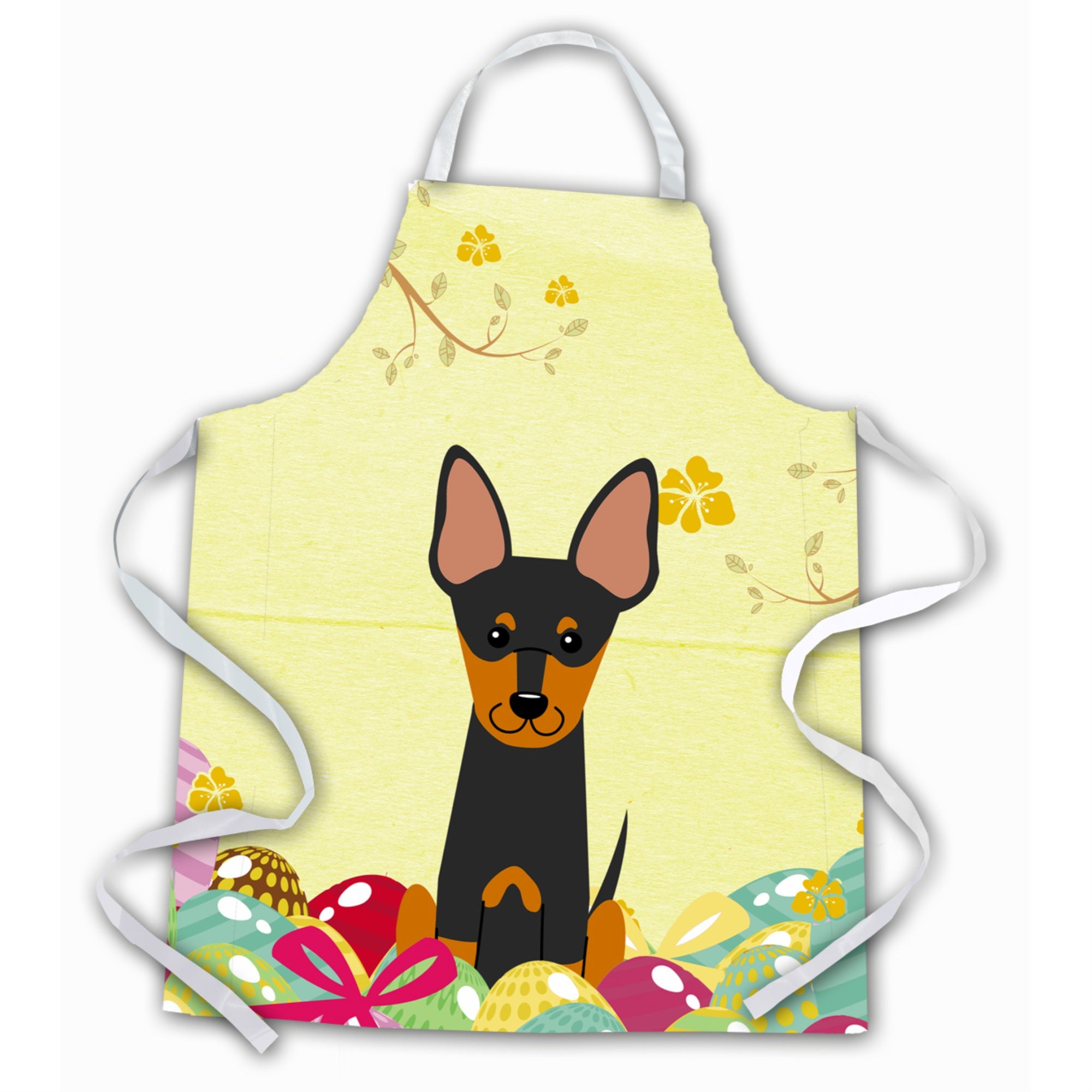 'Caroline'S Treasures Easter Eggs English Toy Terrier Apron, Large, Multicolor''