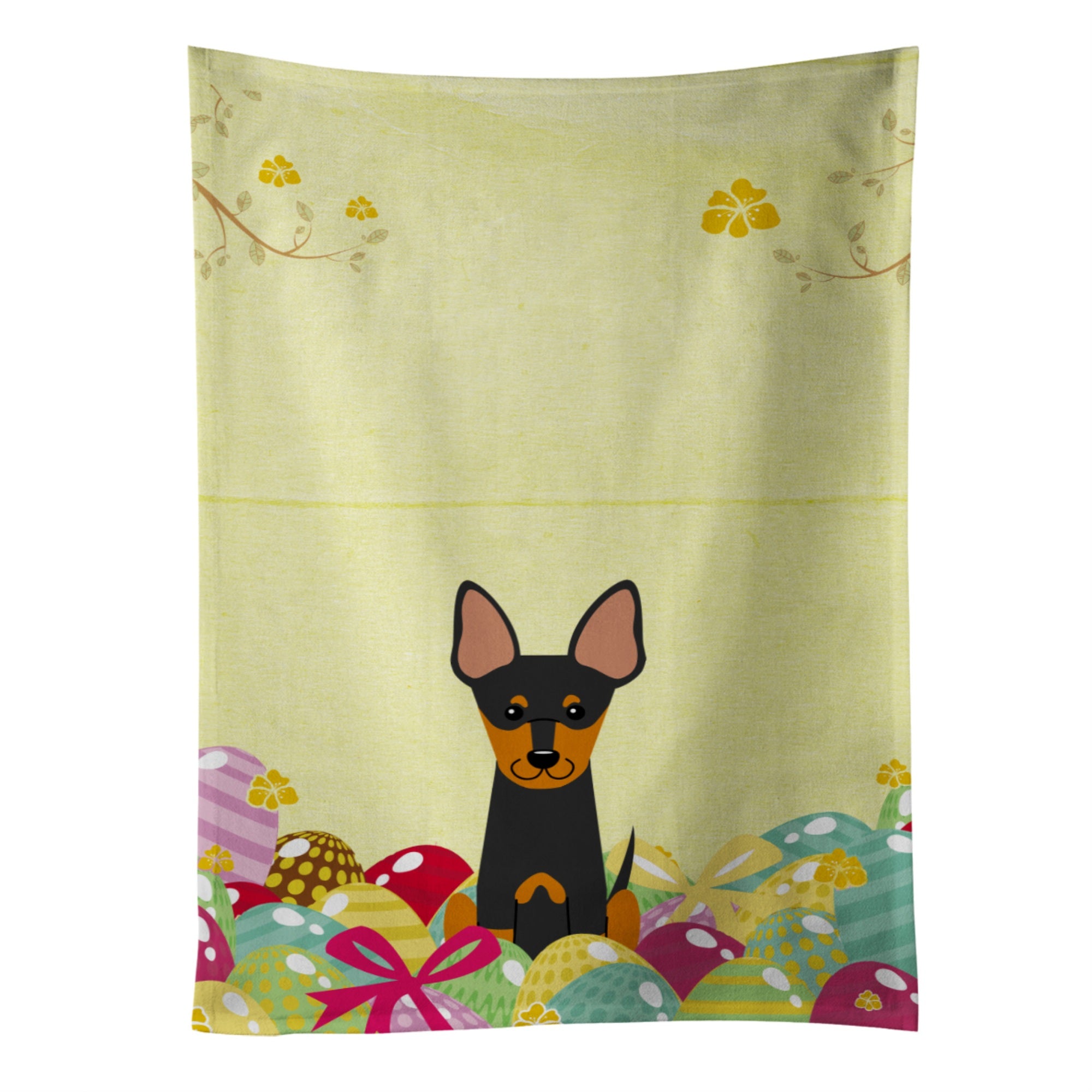 'Caroline'S Treasures Easter Eggs English Toy Terrier Kitchen Towel, Multicolor, 25'''' X 15''''''