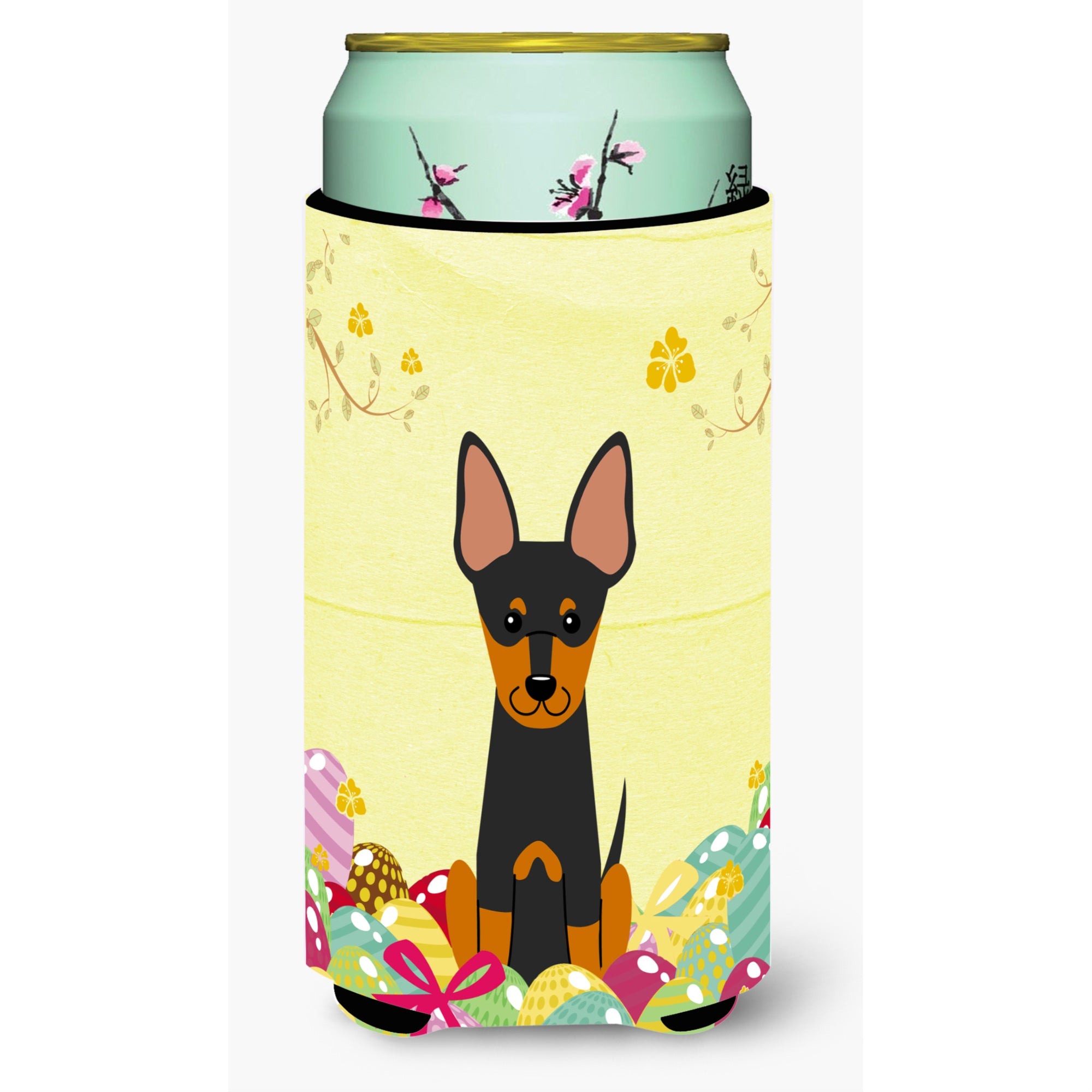 'Caroline'S Treasures Easter Eggs English Toy Terrier Tall Boy Beverage Insulator Hugger, Multicolor''