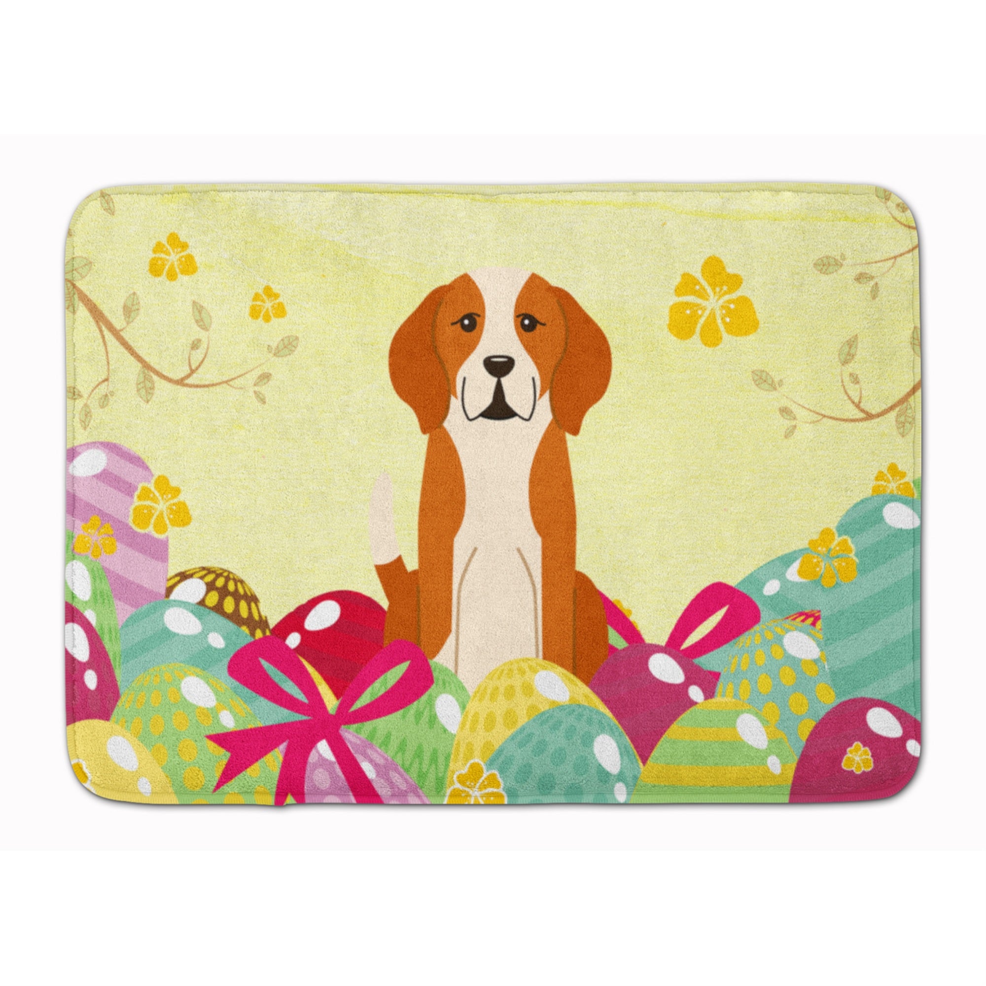 'Caroline'S Treasures Easter Eggs English Foxhound Machine Washable Memory Foam Mat Doormats, Multicolor''