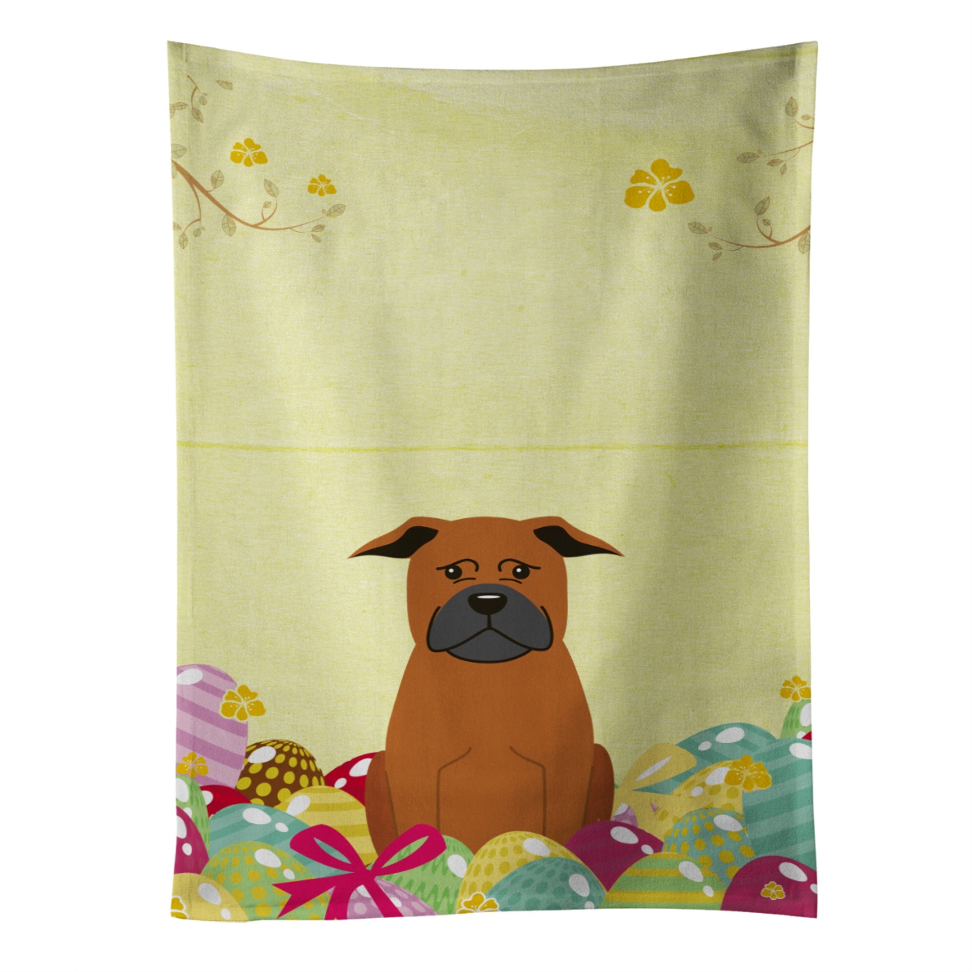 'Caroline'S Treasures Easter Eggs Chinese Chongqing Dog Kitchen Towel, Multicolor, 25'''' X 15''''''