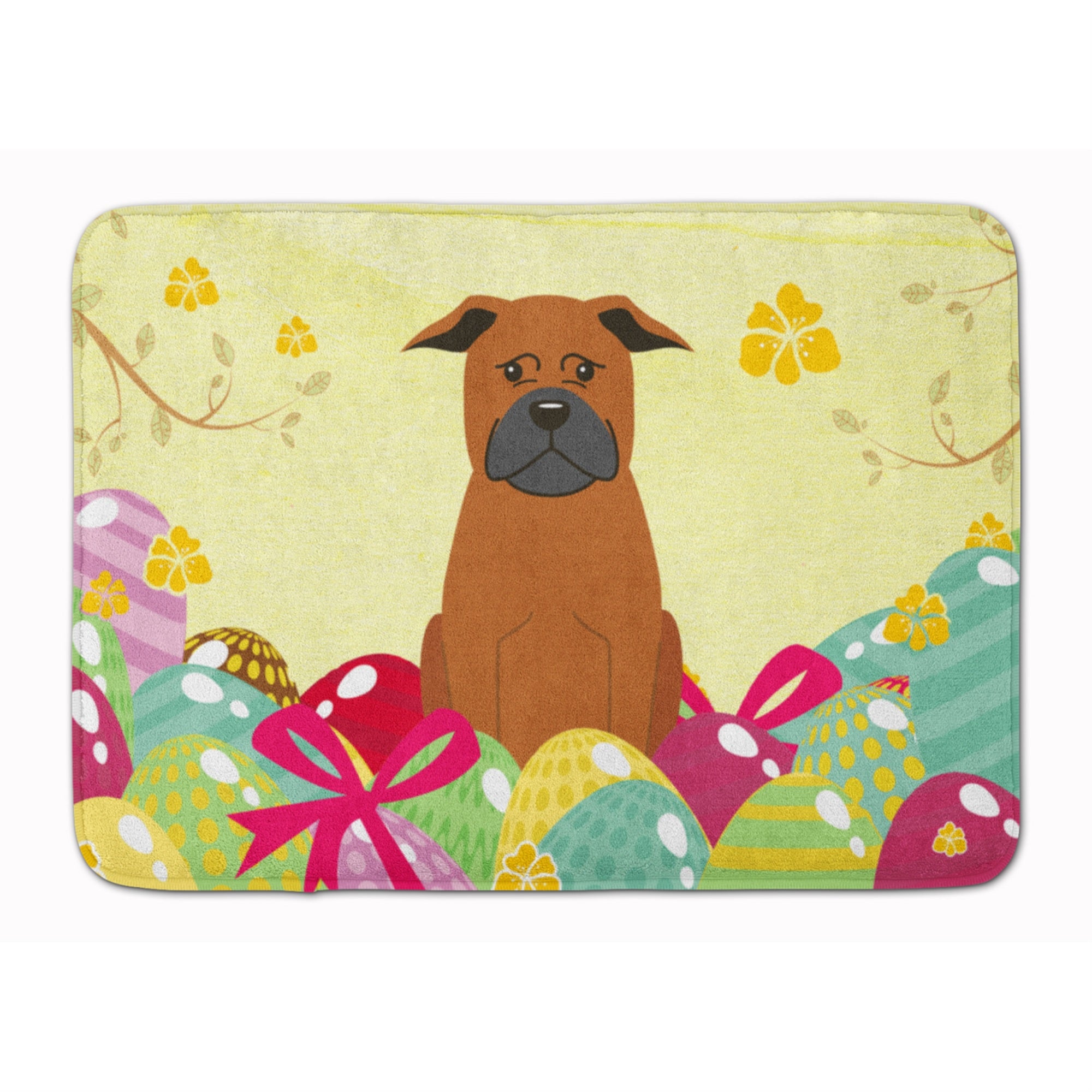 'Caroline'S Treasures Easter Eggs Chinese Chongqing Dog Machine Washable Memory Foam Mat Doormats, Multicolor''