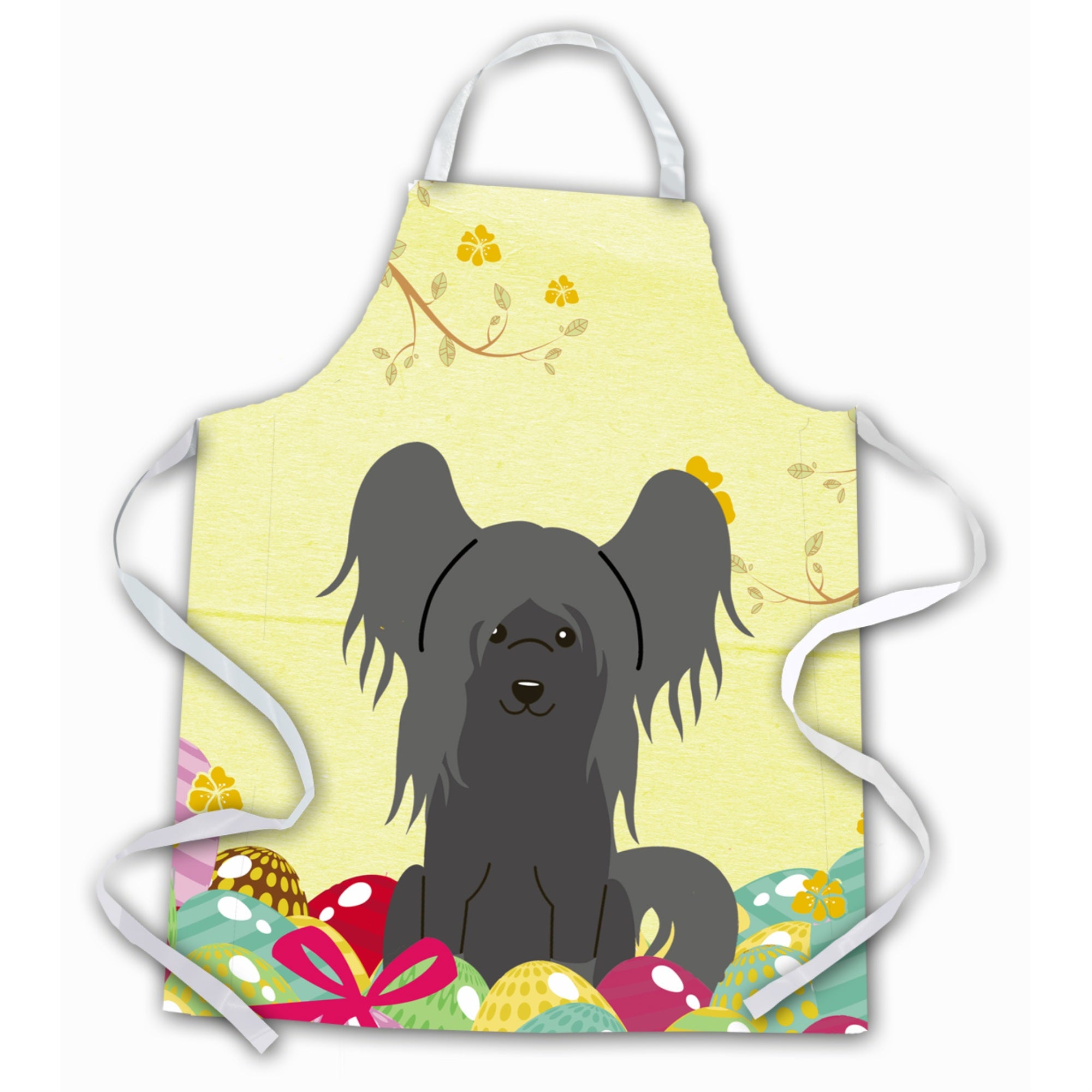 'Caroline'S Treasures Easter Eggs Chinese Crested Black Apron, Large, Multicolor''