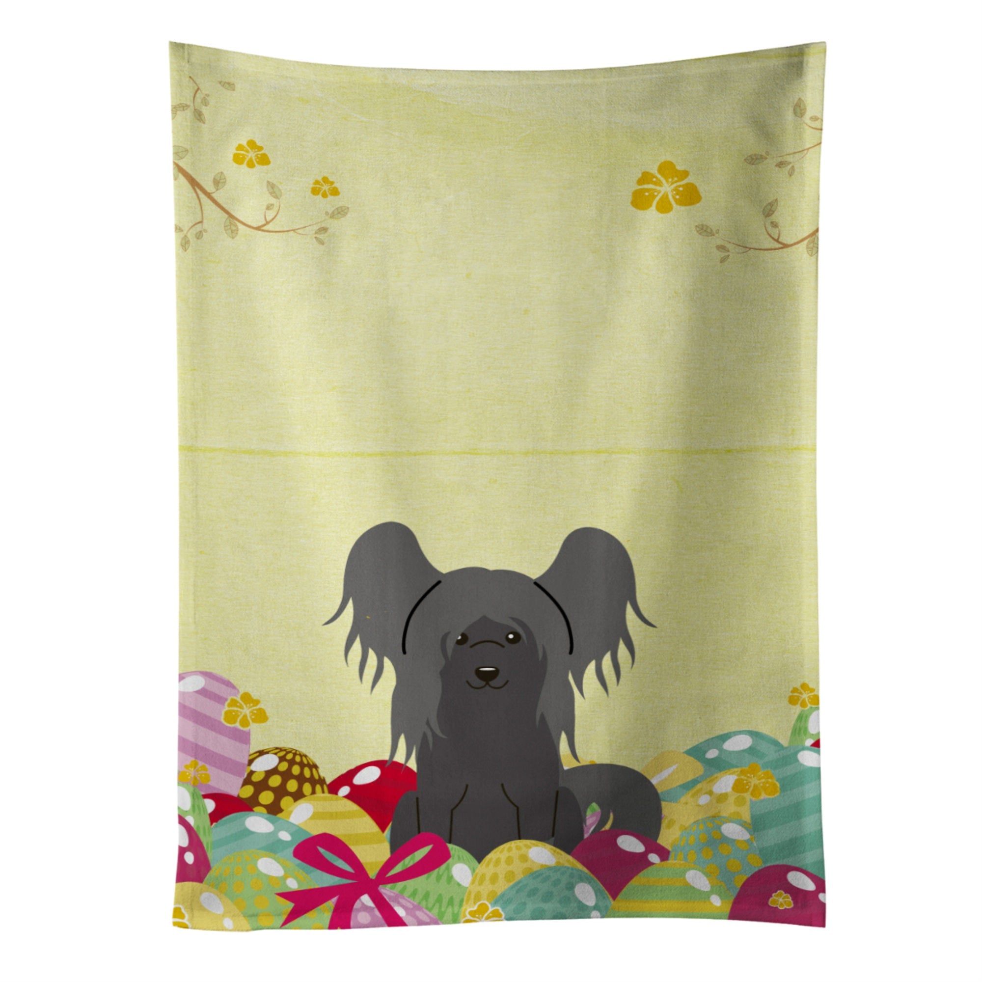 'Caroline'S Treasures Easter Eggs Chinese Crested Black Kitchen Towel, Multicolor, 25'''' X 15''''''