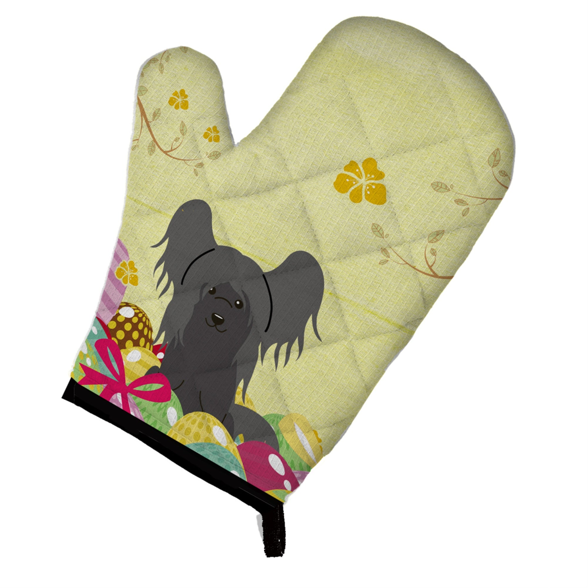 'Caroline'S Treasures Easter Eggs Chinese Crested Black Oven Mitt, Multicolor, 12'''' X 8.5''''''
