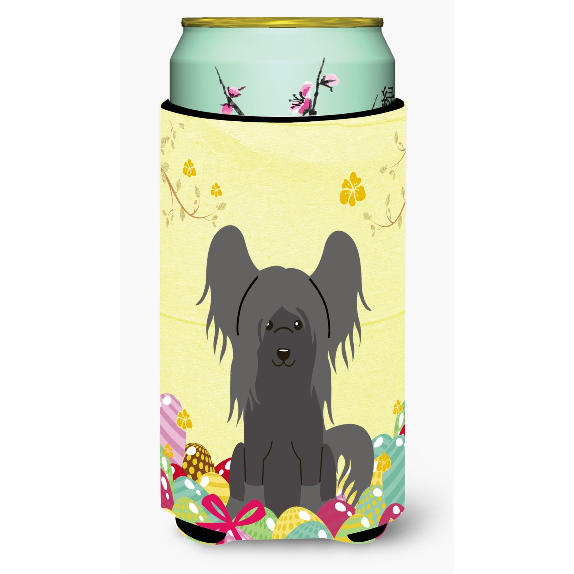 'Caroline'S Treasures Easter Eggs Chinese Crested Black Tall Boy Beverage Insulator Hugger, Multicolor''