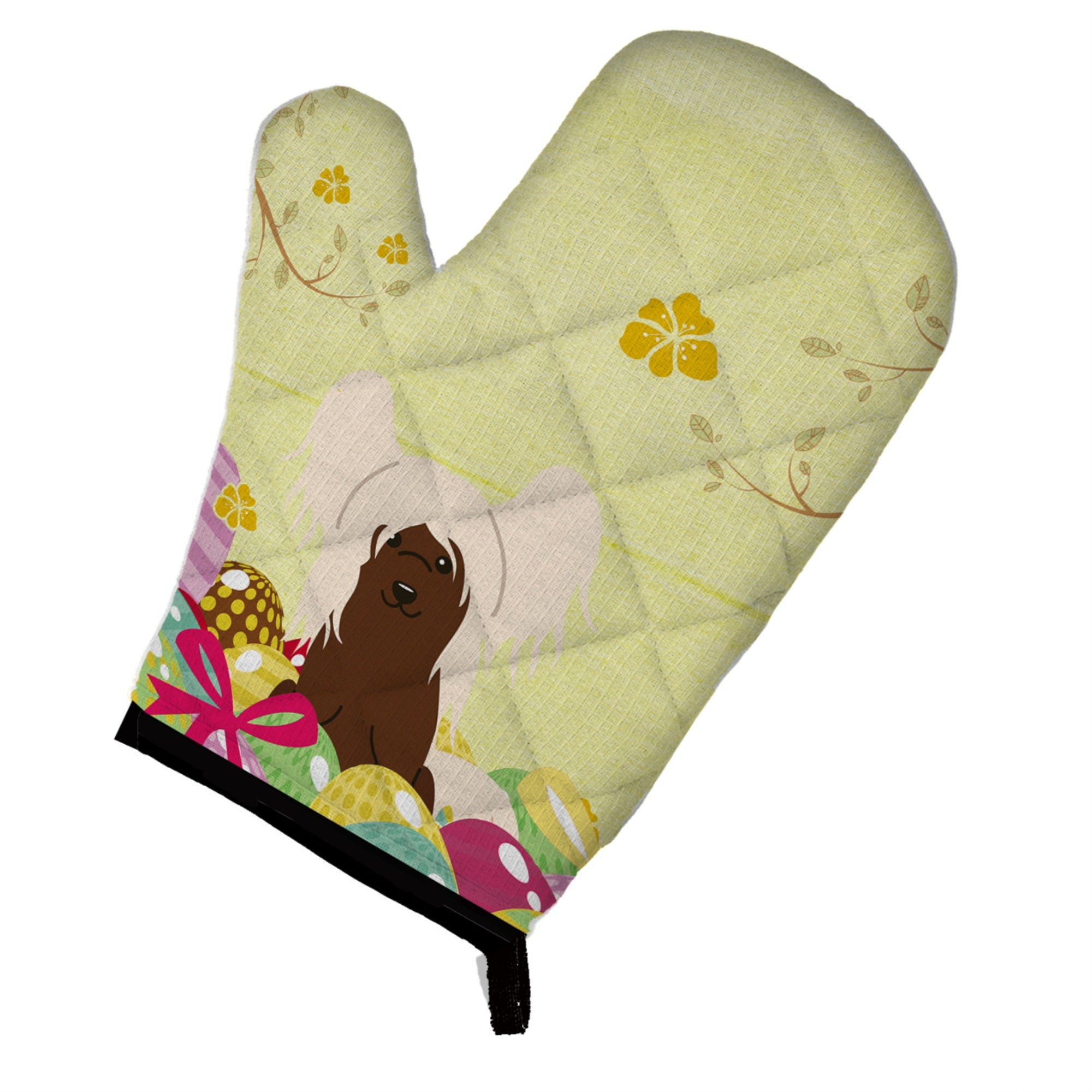 'Caroline'S Treasures Easter Eggs Chinese Crested Cream Oven Mitt, Multicolor, 12'''' X 8.5''''''