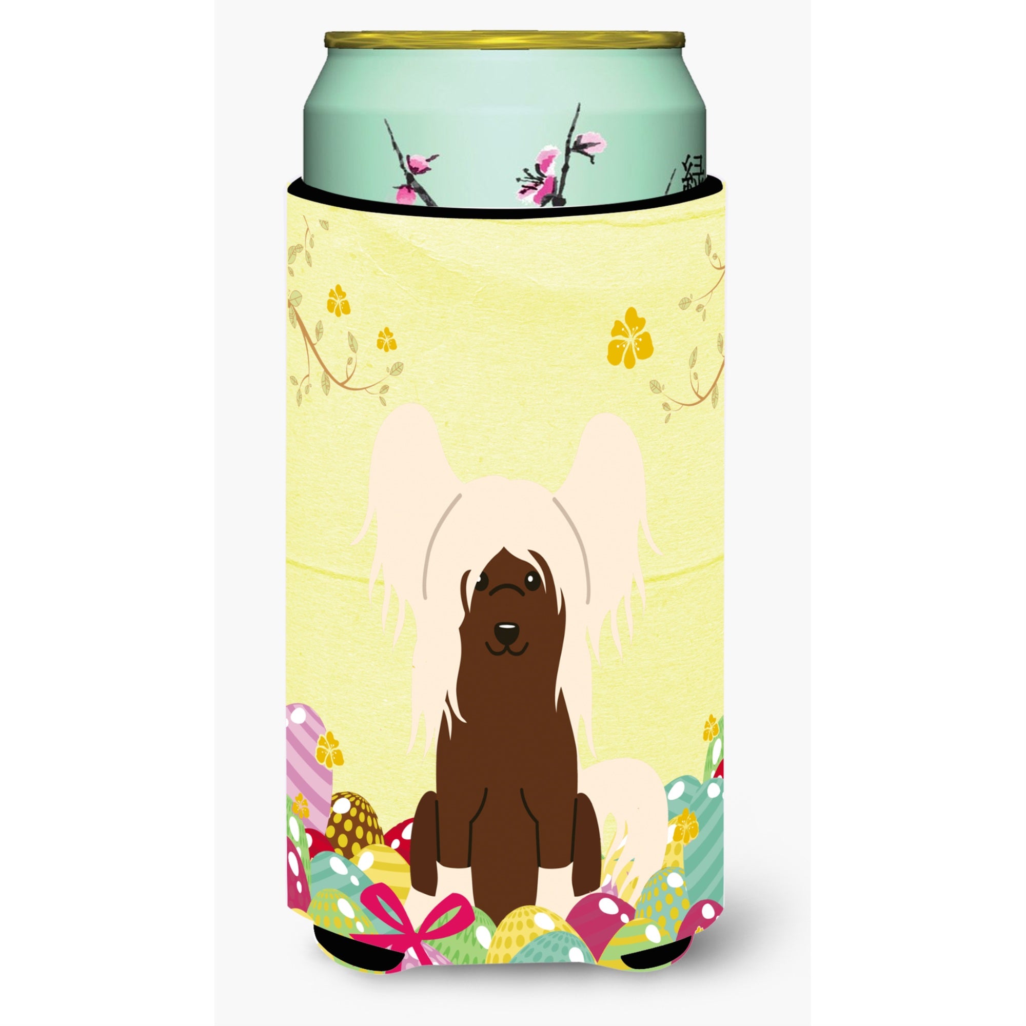 'Caroline'S Treasures Easter Eggs Chinese Crested Cream Tall Boy Beverage Insulator Hugger, Multicolor''