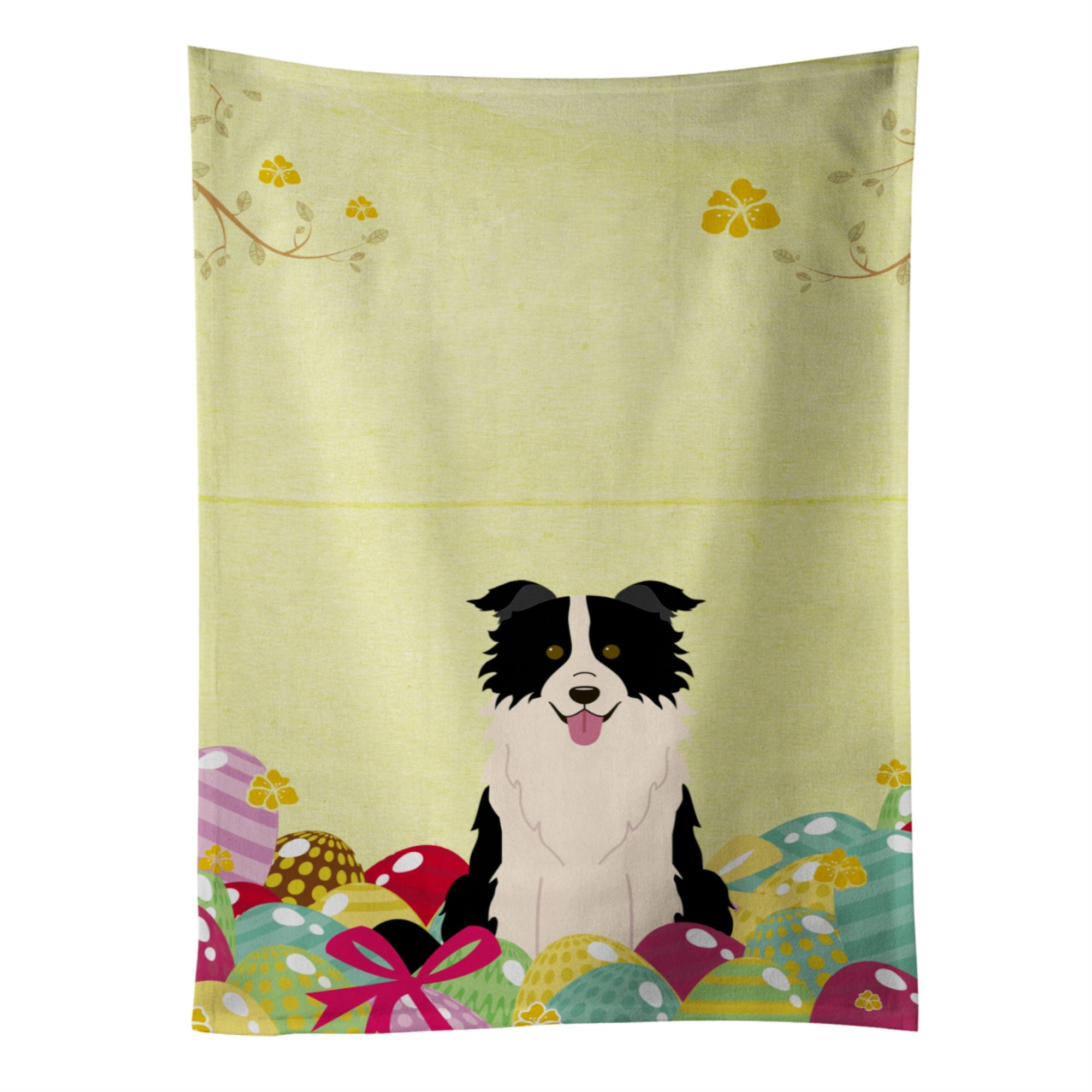 'Caroline'S Treasures Easter Eggs Border Collie Black White Kitchen Towel, Multicolor, 25'''' X 15''''''