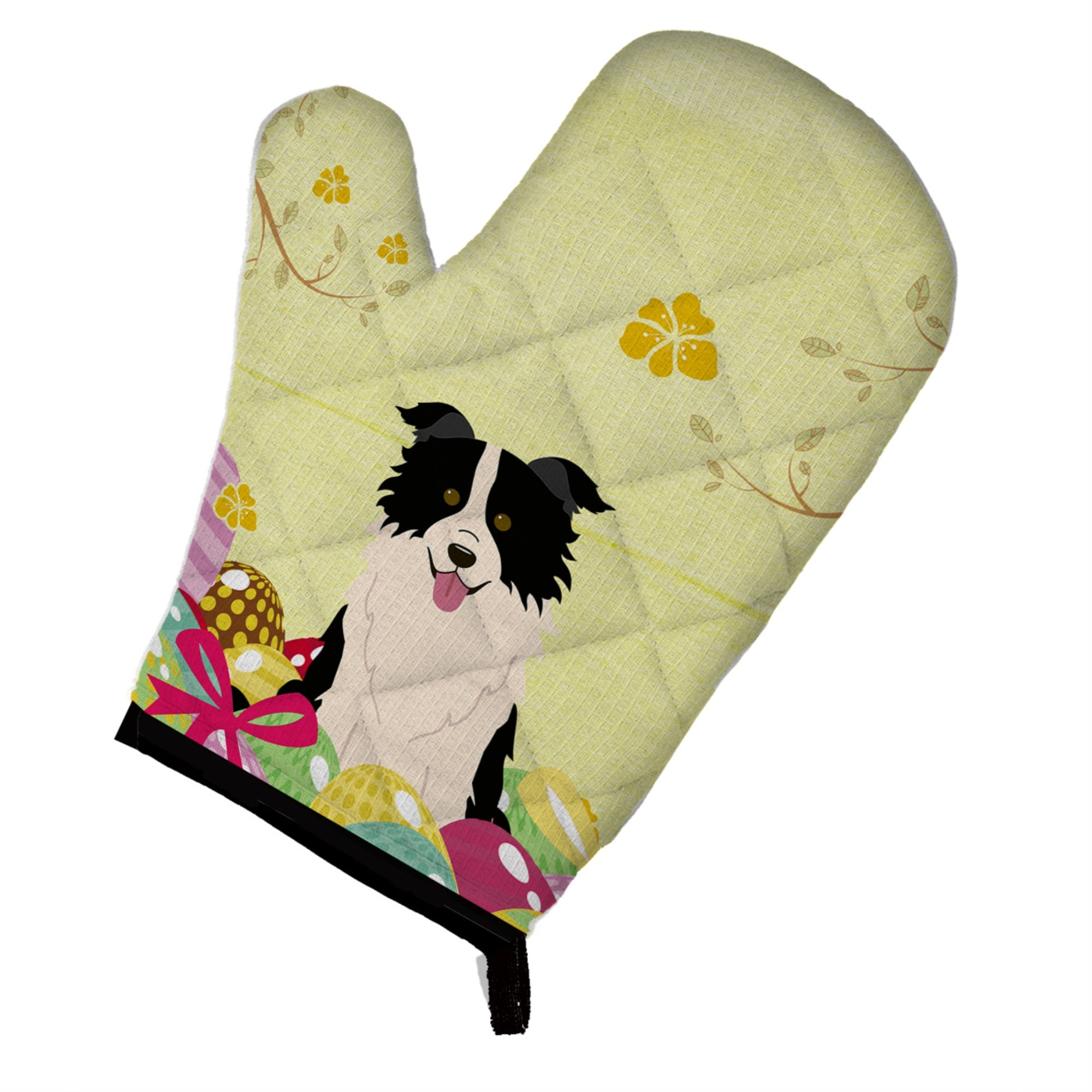 'Caroline'S Treasures Easter Eggs Border Collie Black White Oven Mitt, Multicolor, 12'''' X 8.5''''''