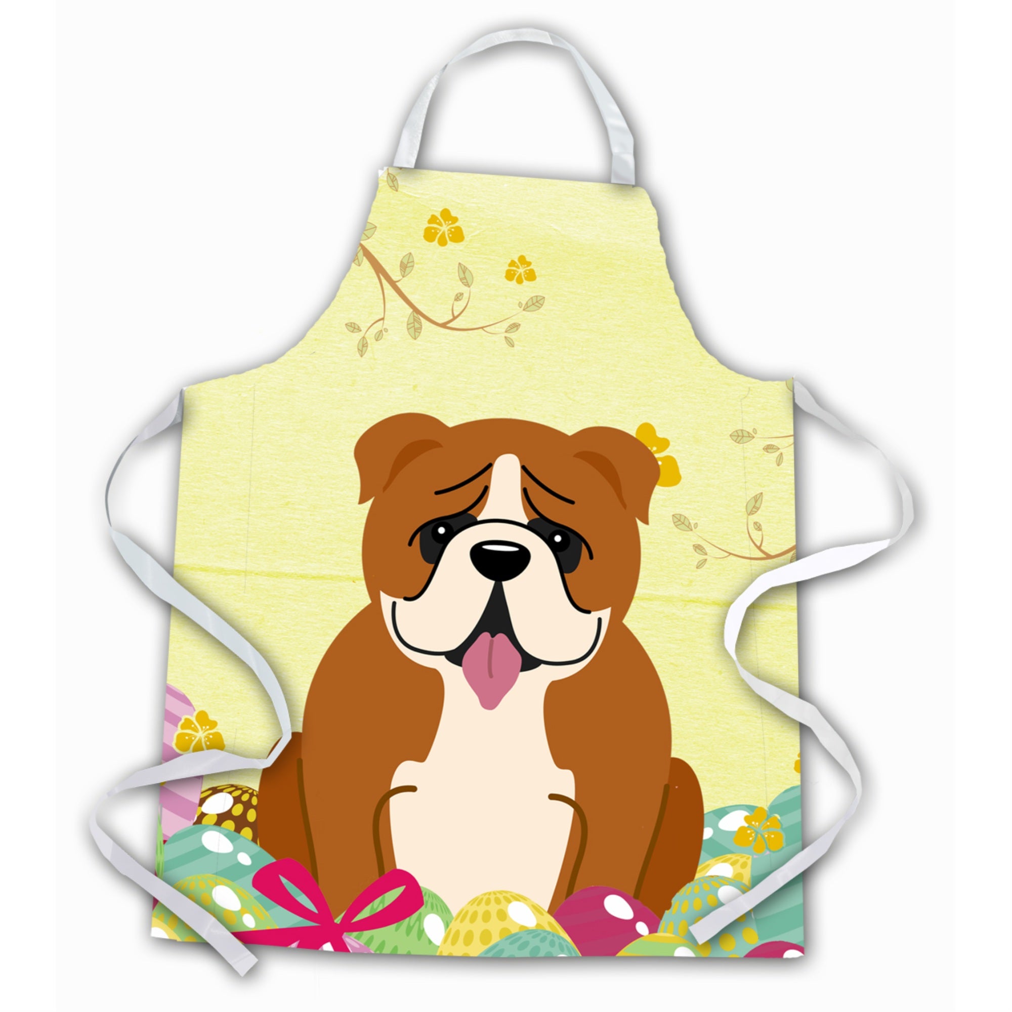 'Caroline'S Treasures Easter Eggs English Bulldog Red White Apron, Large, Multicolor''