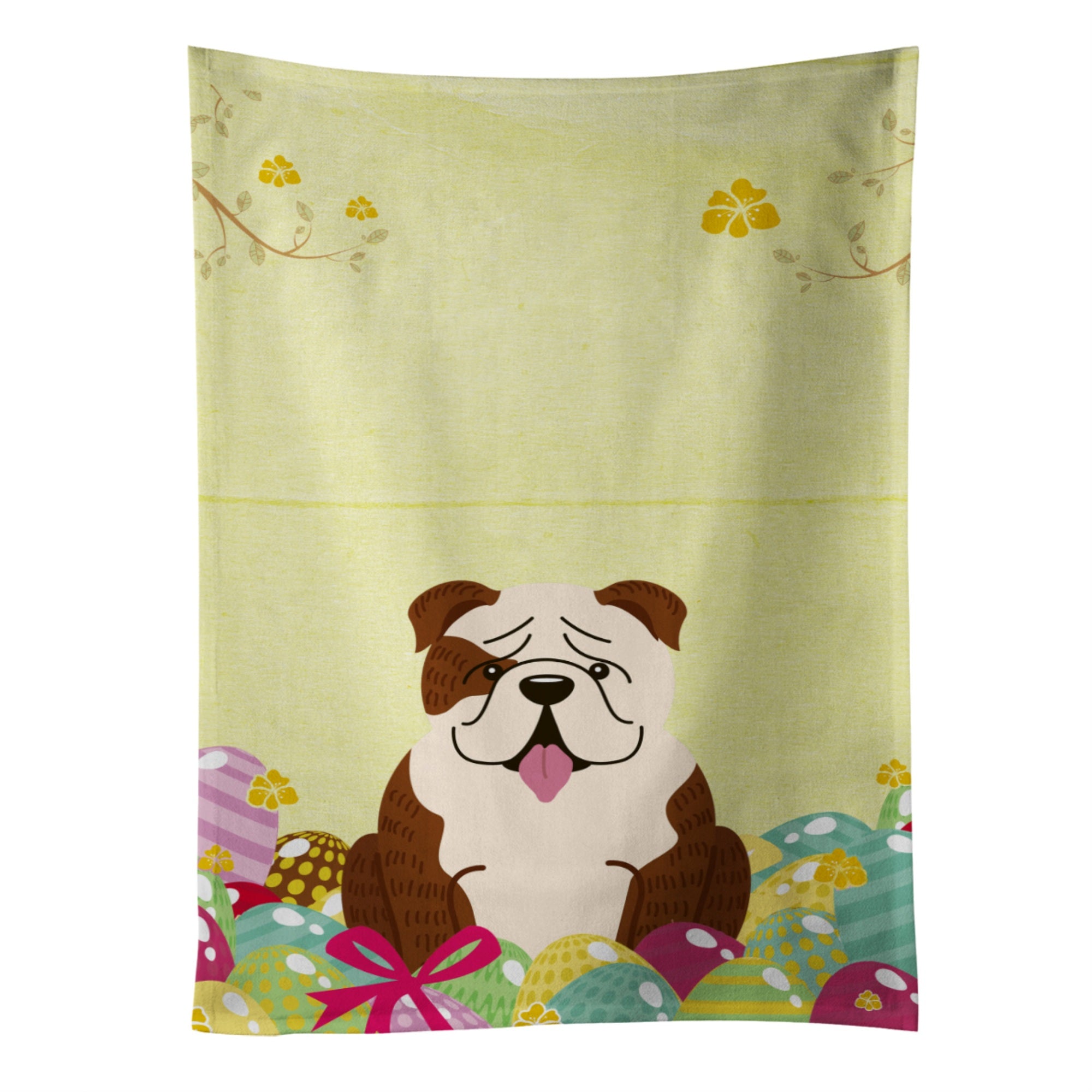 'Caroline'S Treasures Easter Eggs English Bulldog Brindle White Kitchen Towel, Multicolor, 25'''' X 15''''''