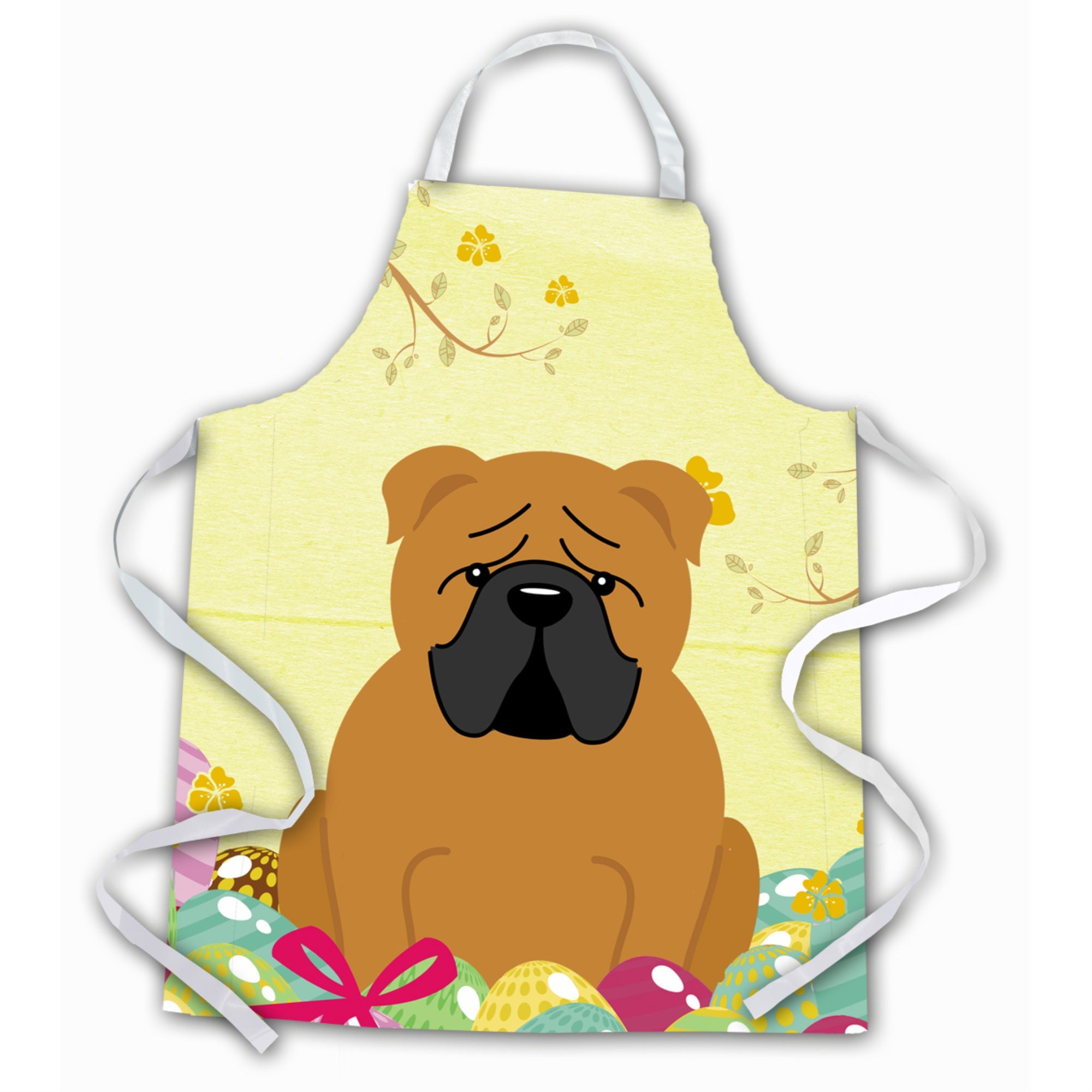 'Caroline'S Treasures Easter Eggs English Bulldog Red Apron, Large, Multicolor''