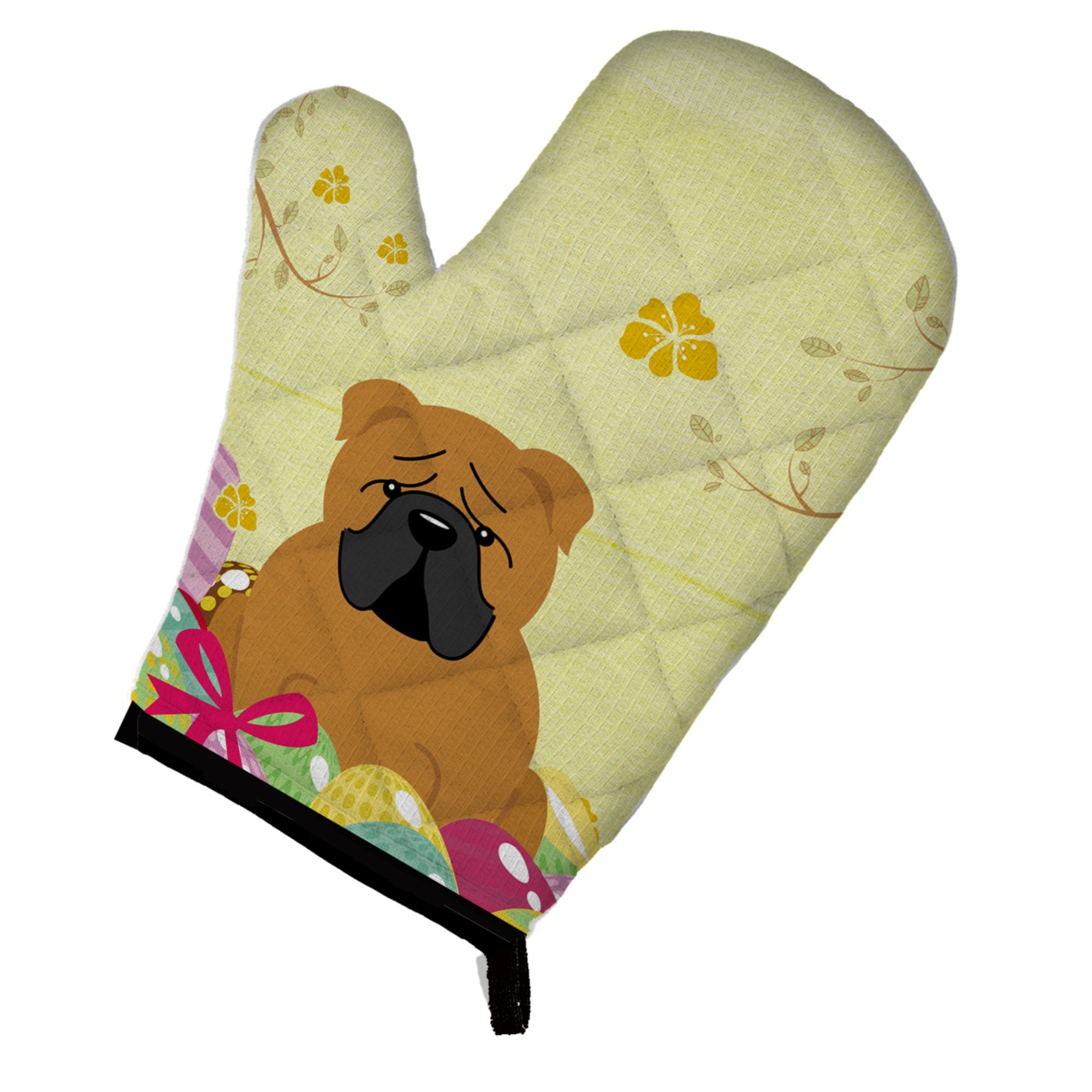 'Caroline'S Treasures Easter Eggs English Bulldog Red Oven Mitt, Multicolor, 12'''' X 8.5''''''