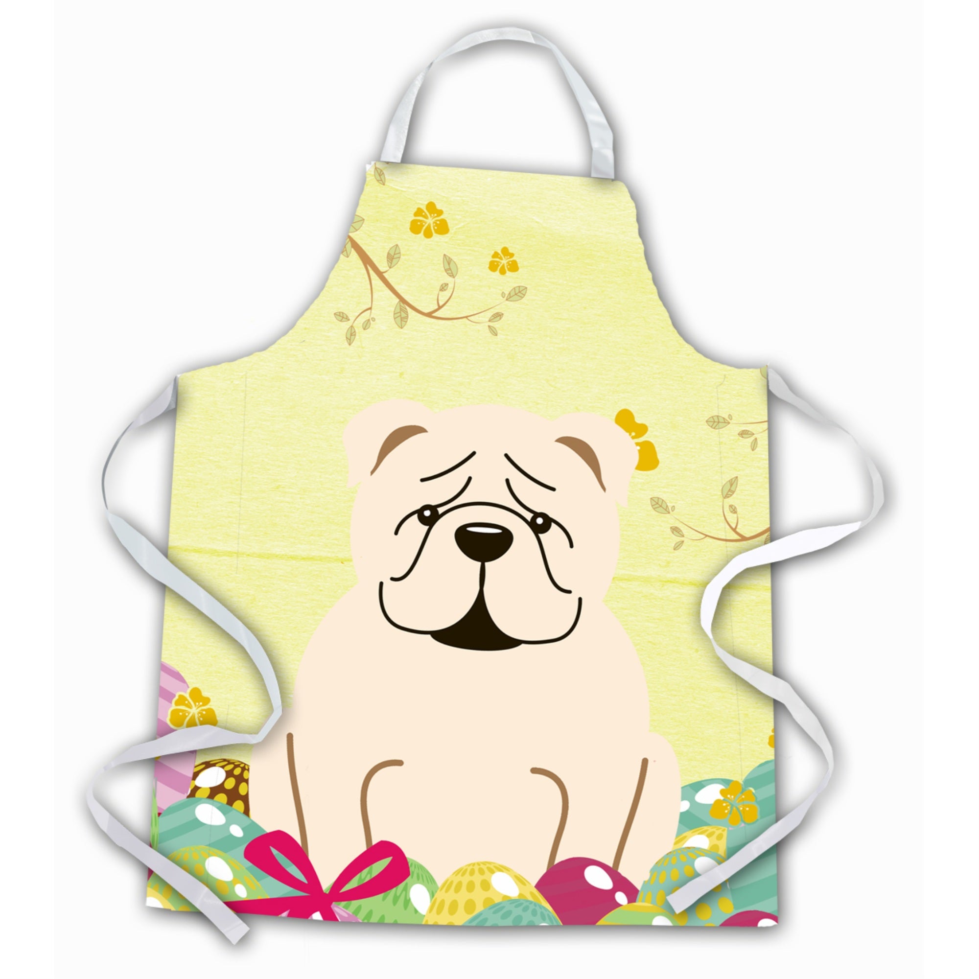 'Caroline'S Treasures Easter Eggs English Bulldog White Apron, Large, Multicolor''