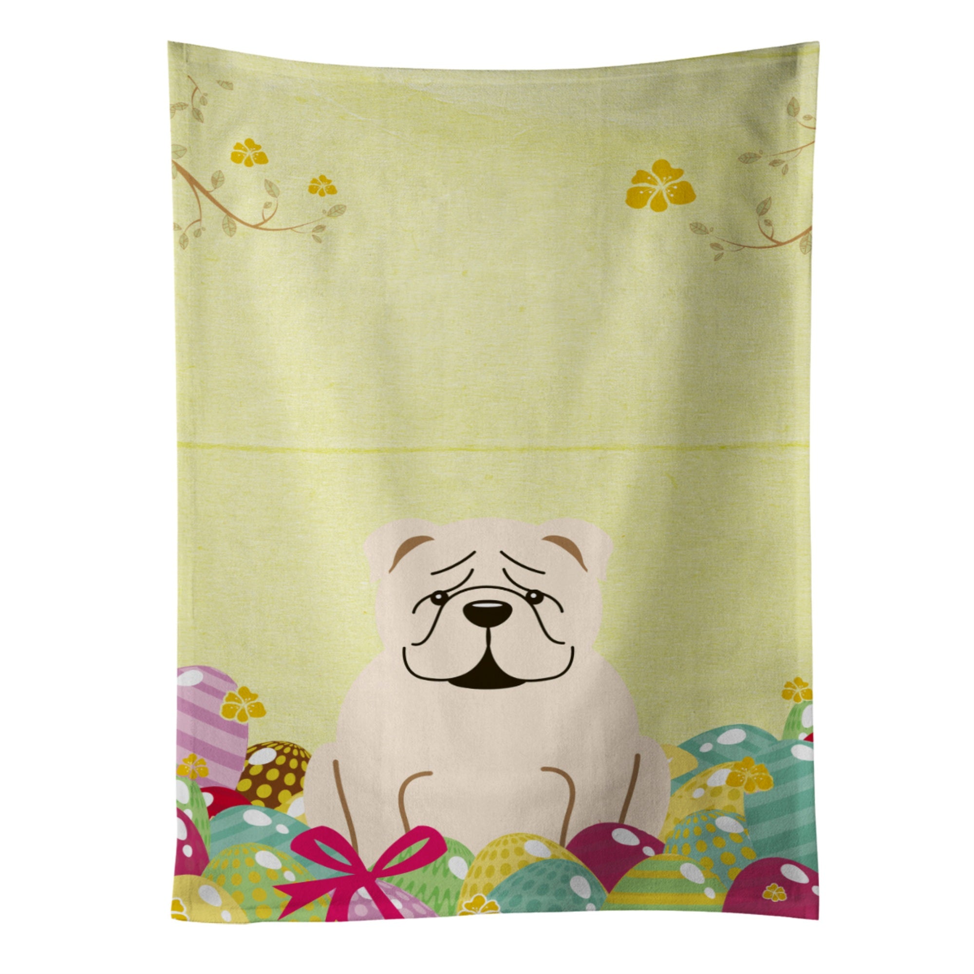 'Caroline'S Treasures Easter Eggs English Bulldog White Kitchen Towel, Multicolor, 25'''' X 15''''''
