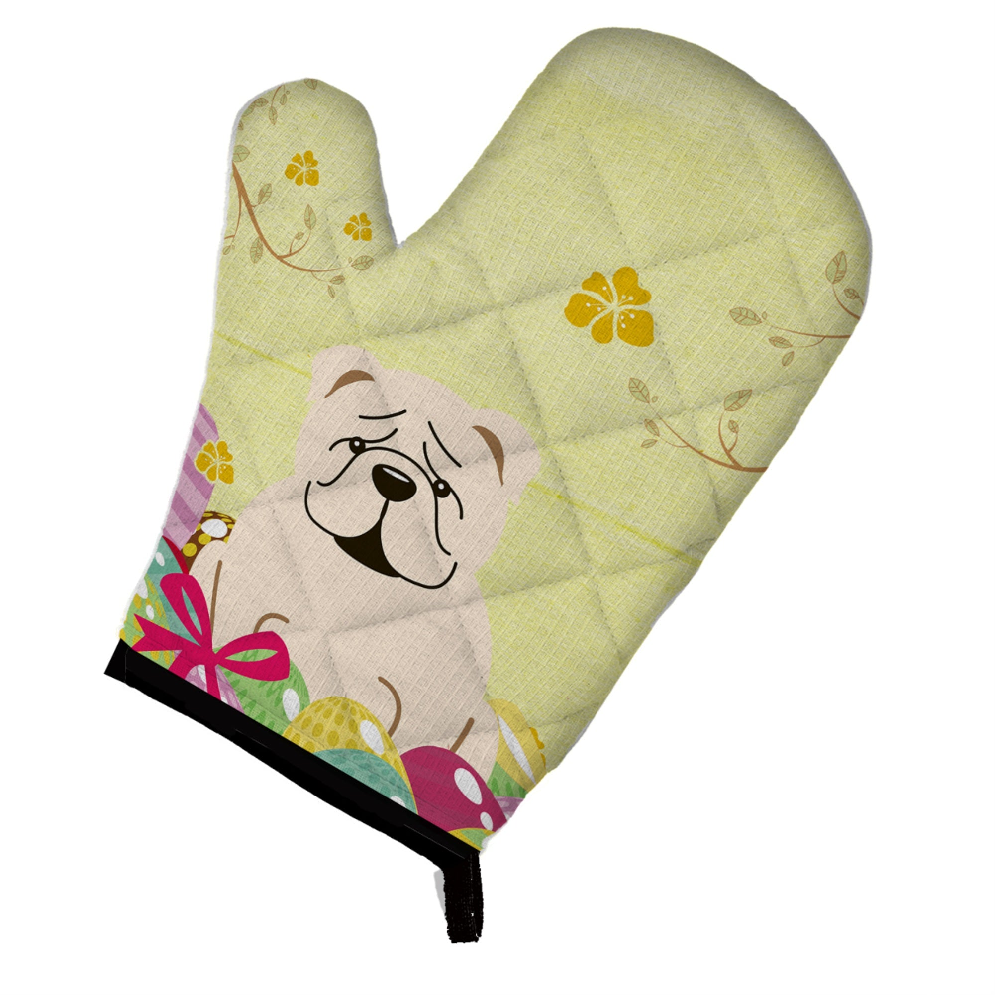 'Caroline'S Treasures Easter Eggs English Bulldog White Oven Mitt, Multicolor, 12'''' X 8.5''''''