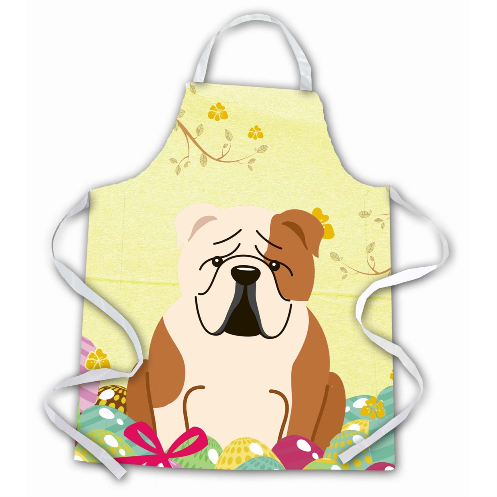 'Caroline'S Treasures Easter Eggs English Bulldog Fawn White Apron, Large, Multicolor''