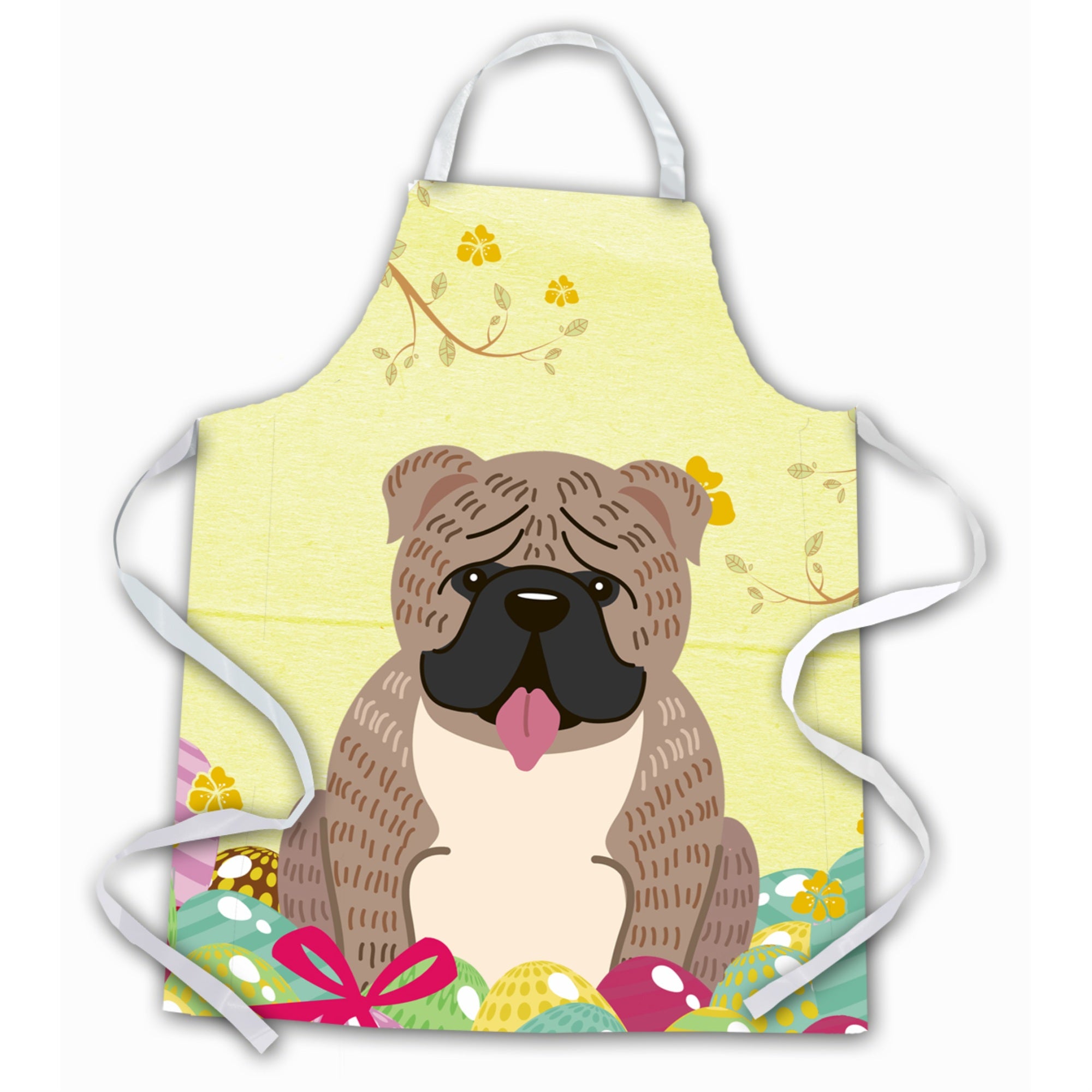 'Caroline'S Treasures Easter Eggs English Bulldog Grey Brindle Apron, Large, Multicolor''