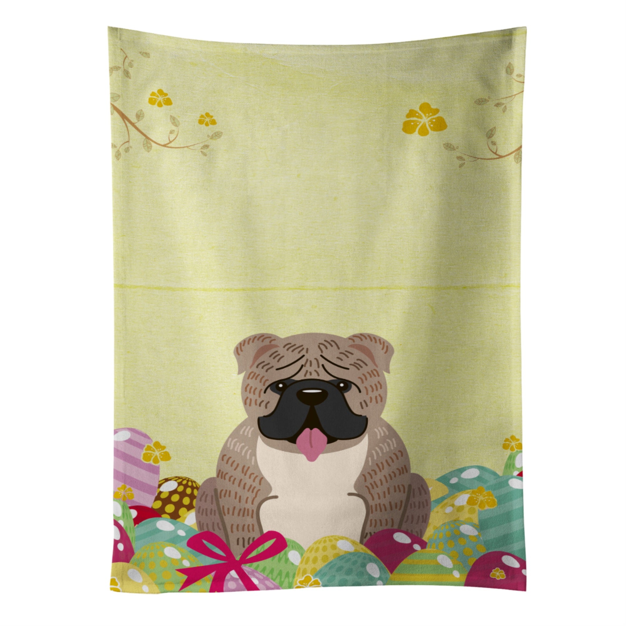 'Caroline'S Treasures Easter Eggs English Bulldog Grey Brindle Kitchen Towel, Multicolor, 25'''' X 15''''''