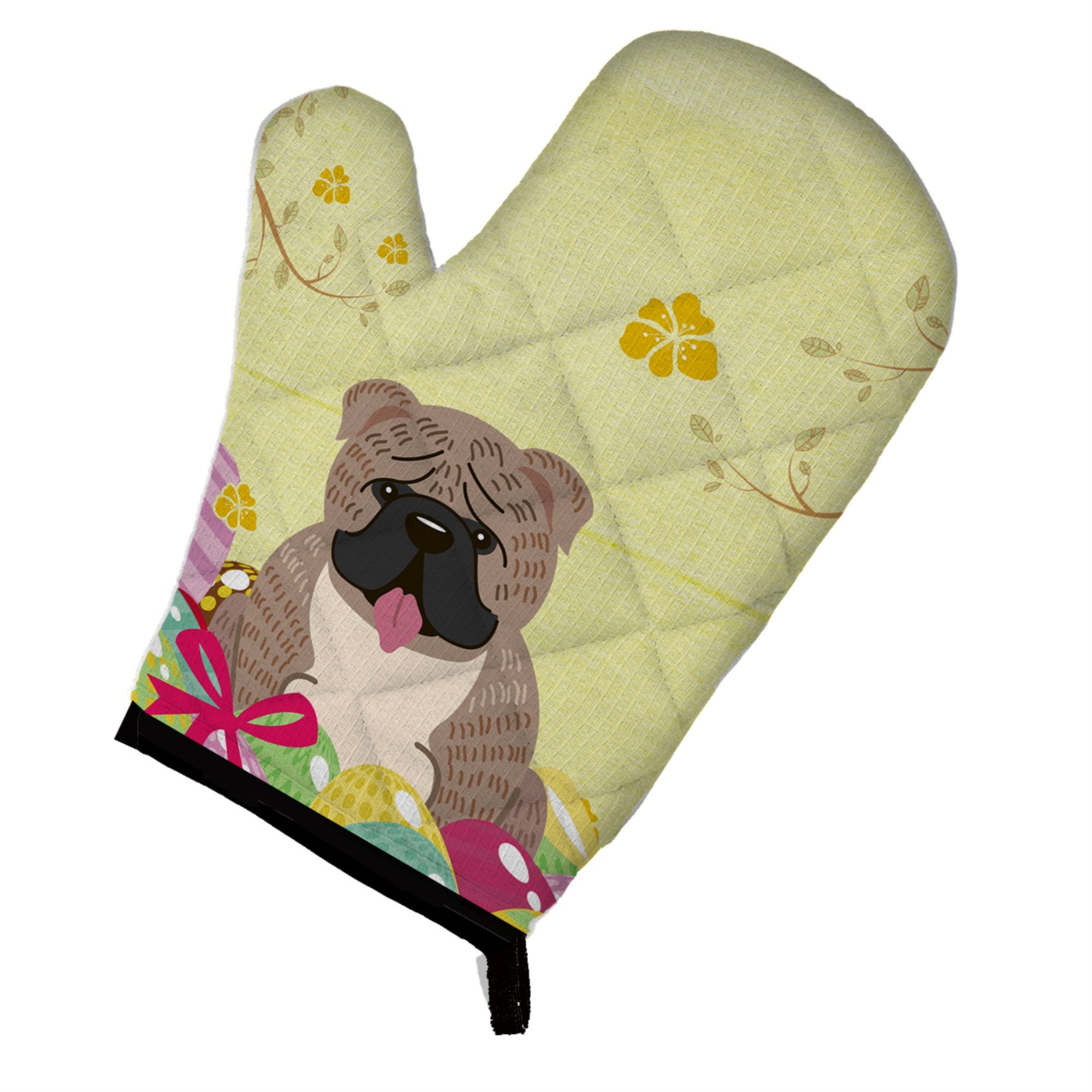 'Caroline'S Treasures Easter Eggs English Bulldog Grey Brindle Oven Mitt, Multicolor, 12'''' X 8.5''''''