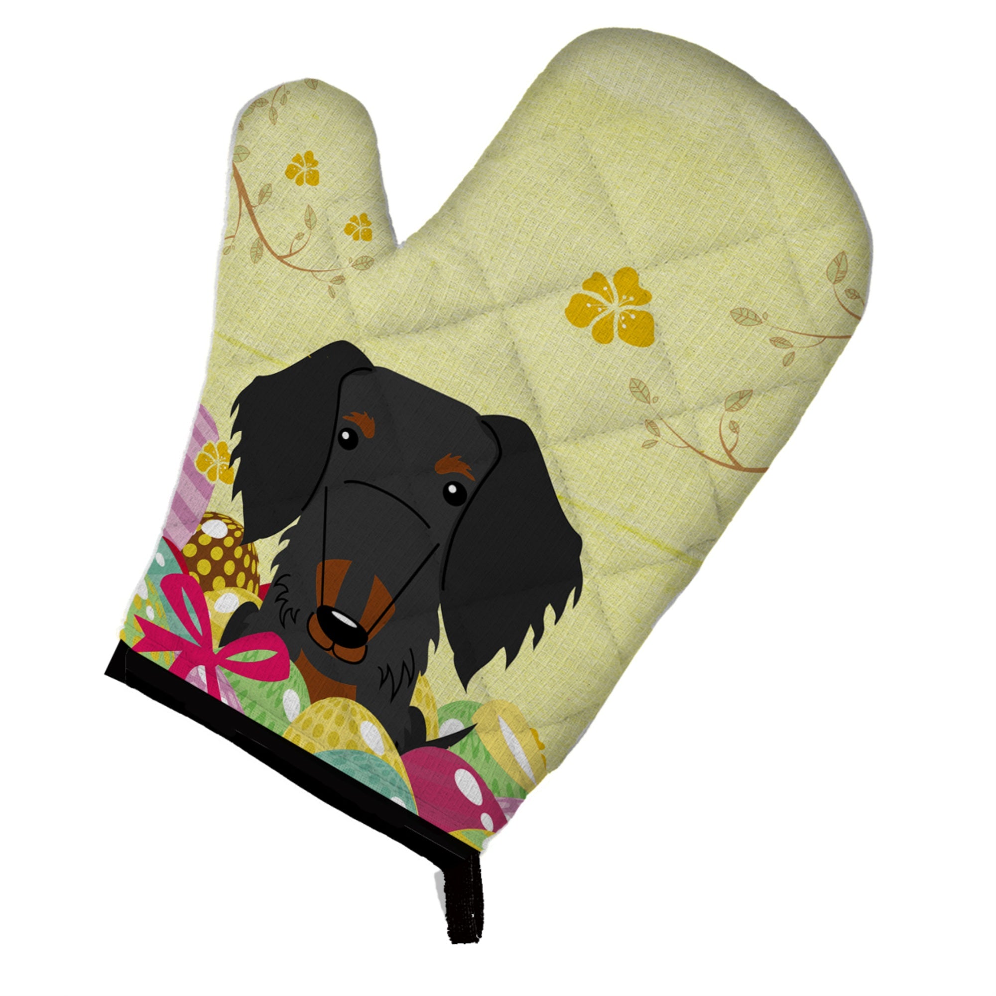 'Caroline'S Treasures Easter Eggs Wire Haired Dachshund Black Tan Oven Mitt, Multicolor, 12'''' X 8.5''''''