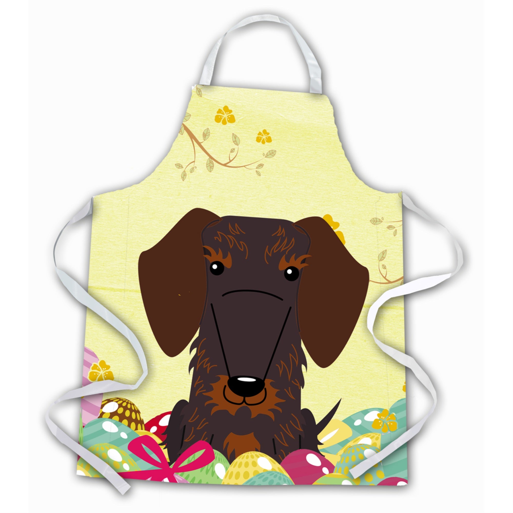 'Caroline'S Treasures Easter Eggs Wire Haired Dachshund Chocolate Apron, Large, Multicolor''