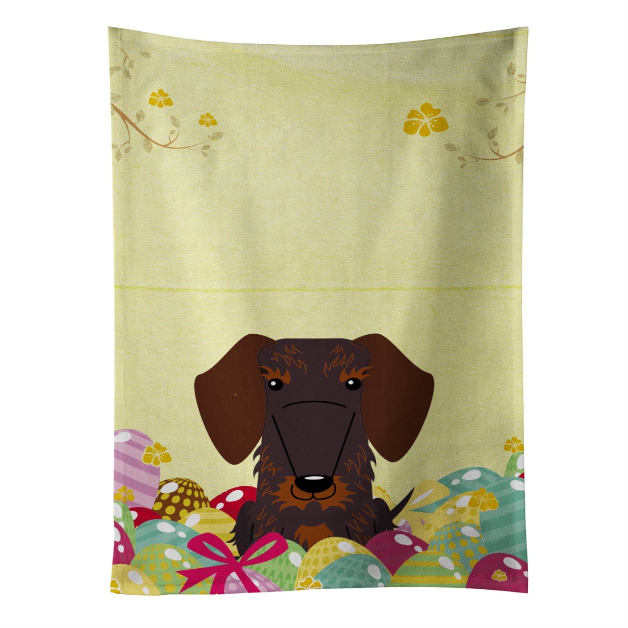 'Caroline'S Treasures Easter Eggs Wire Haired Dachshund Chocolate Kitchen Towel, Multicolor, 25'''' X 15''''''