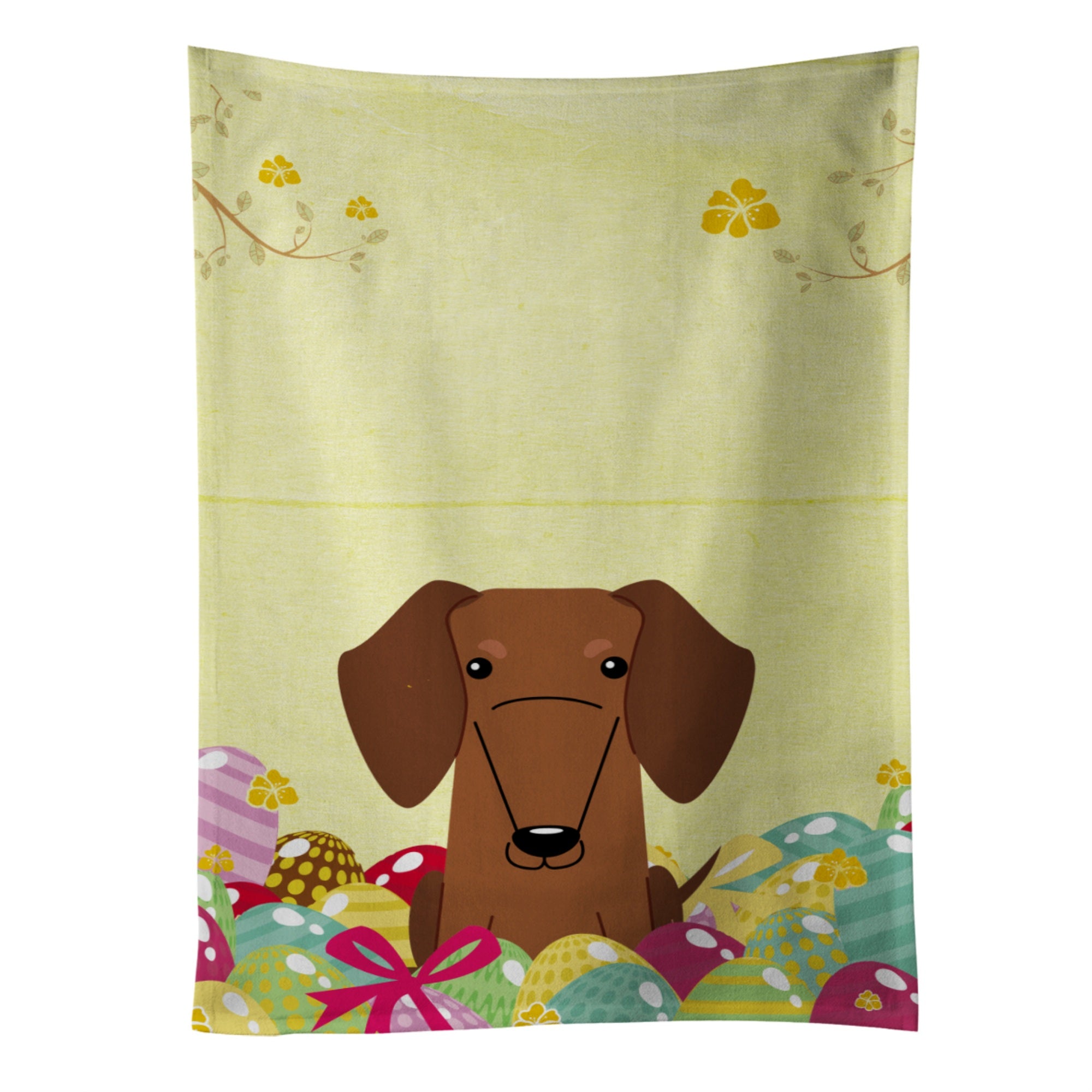 'Caroline'S Treasures Easter Eggs Dachshund Red Brown Kitchen Towel, Multicolor, 25'''' X 15''''''