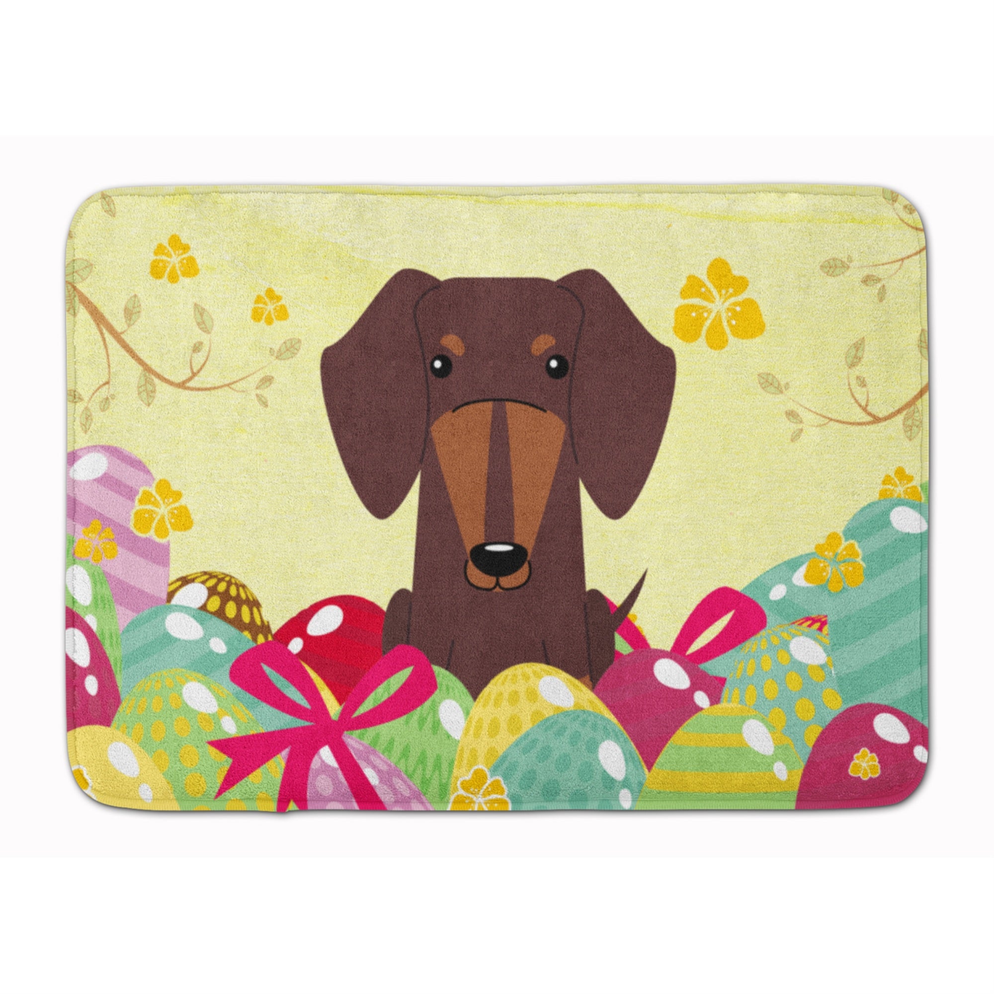 'Caroline'S Treasures Easter Eggs Dachshund Chocolate Machine Washable Memory Foam Mat Doormats, Multicolor''