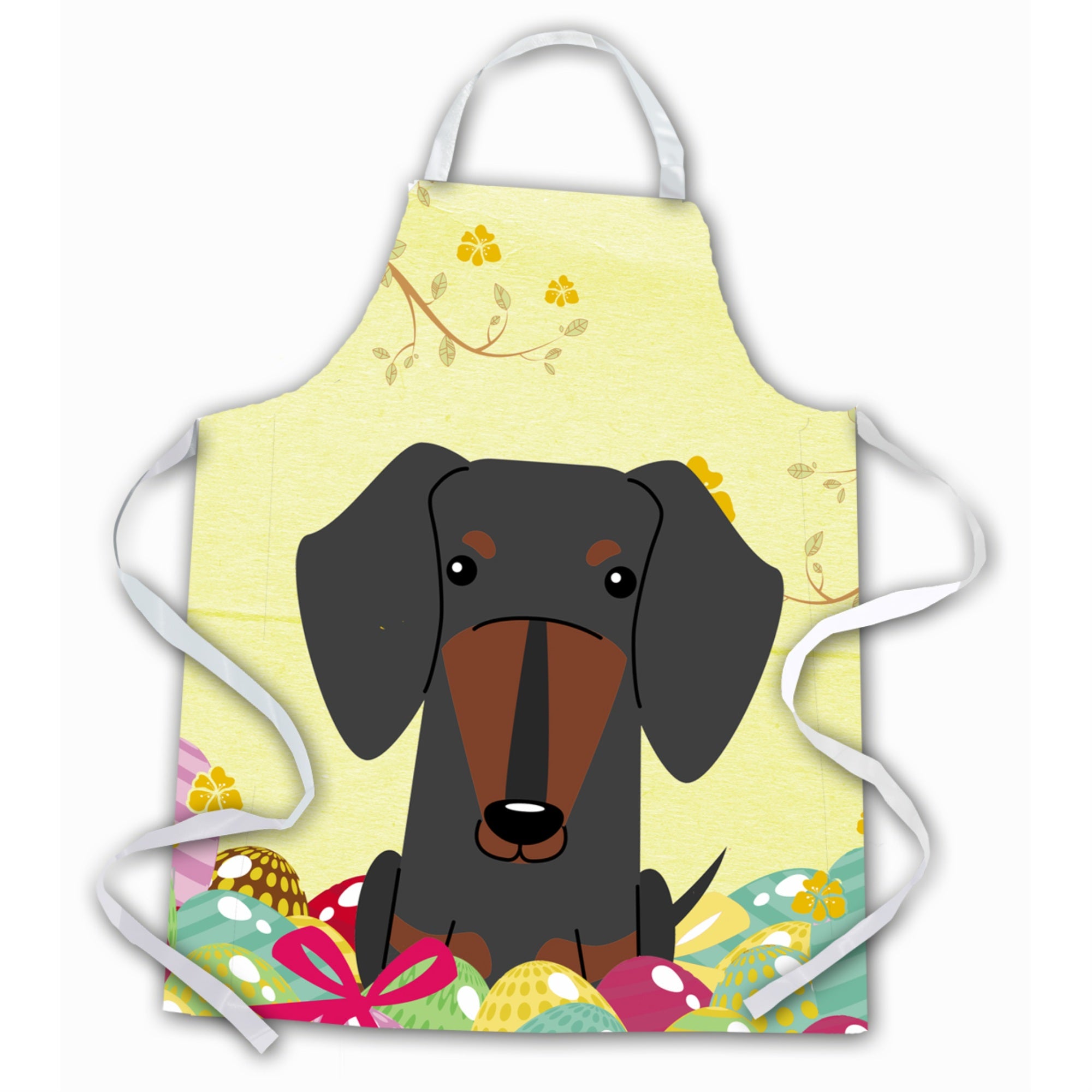 'Caroline'S Treasures Easter Eggs Dachshund Black Tan Apron, Large, Multicolor''
