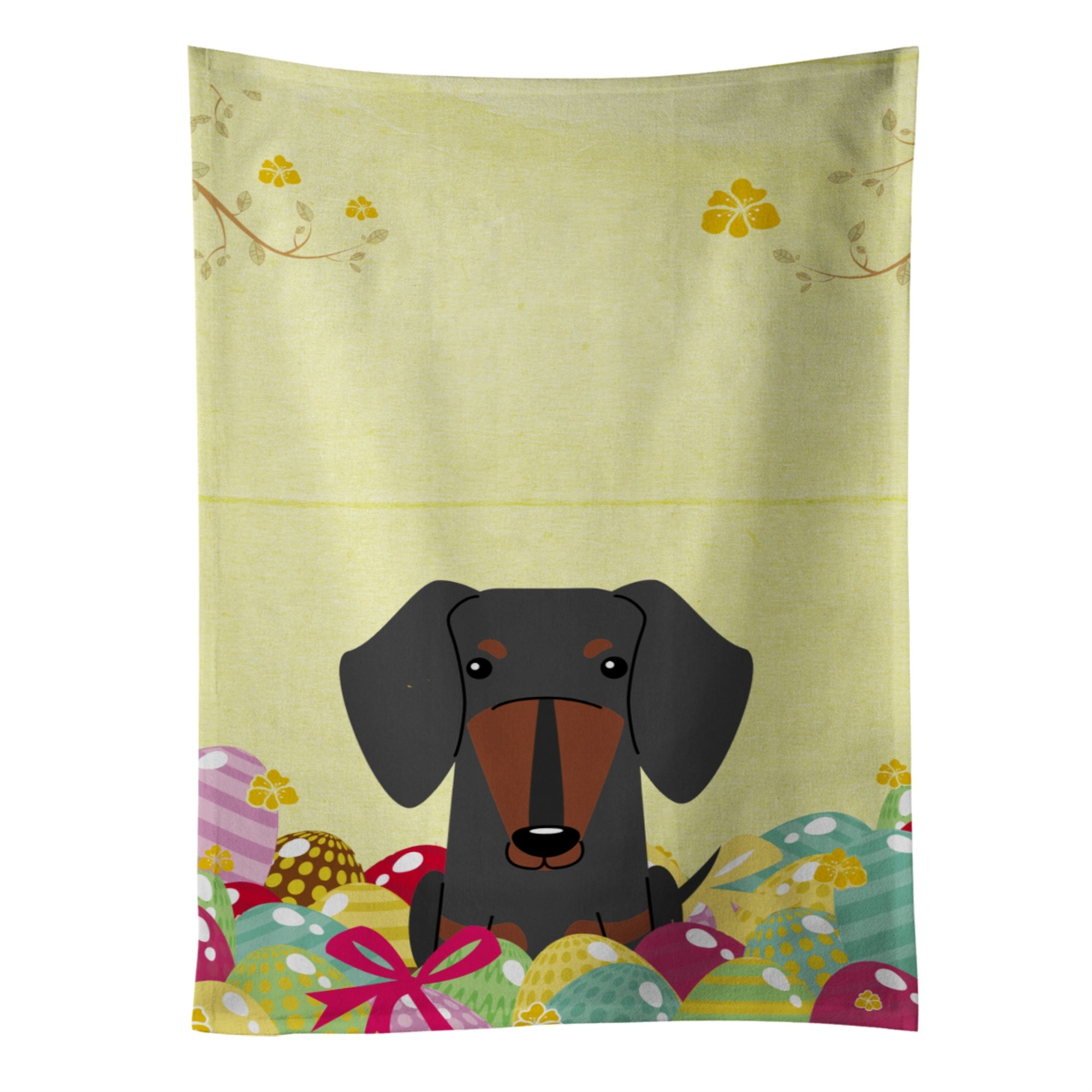 'Caroline'S Treasures Easter Eggs Dachshund Black Tan Kitchen Towel, Multicolor, 25'''' X 15''''''