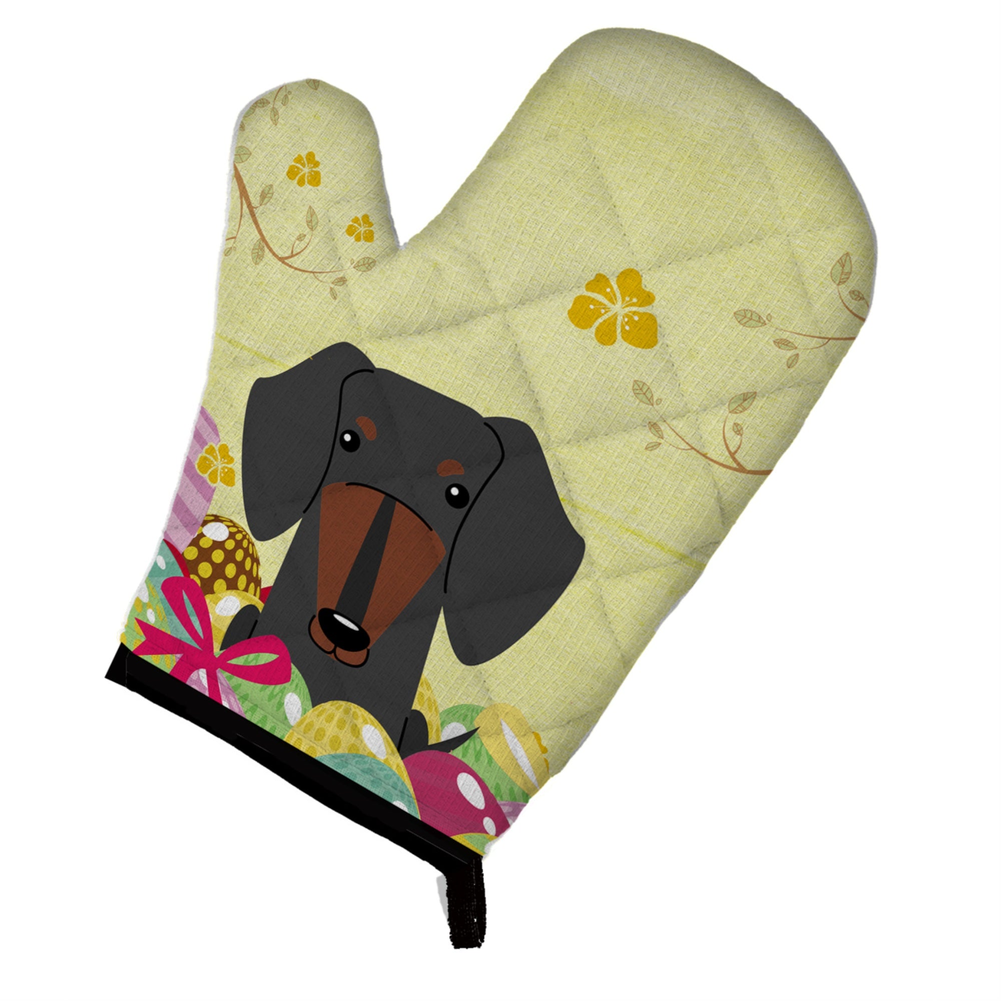 'Caroline'S Treasures Easter Eggs Dachshund Black Tan Oven Mitt, Multicolor, 12'''' X 8.5''''''