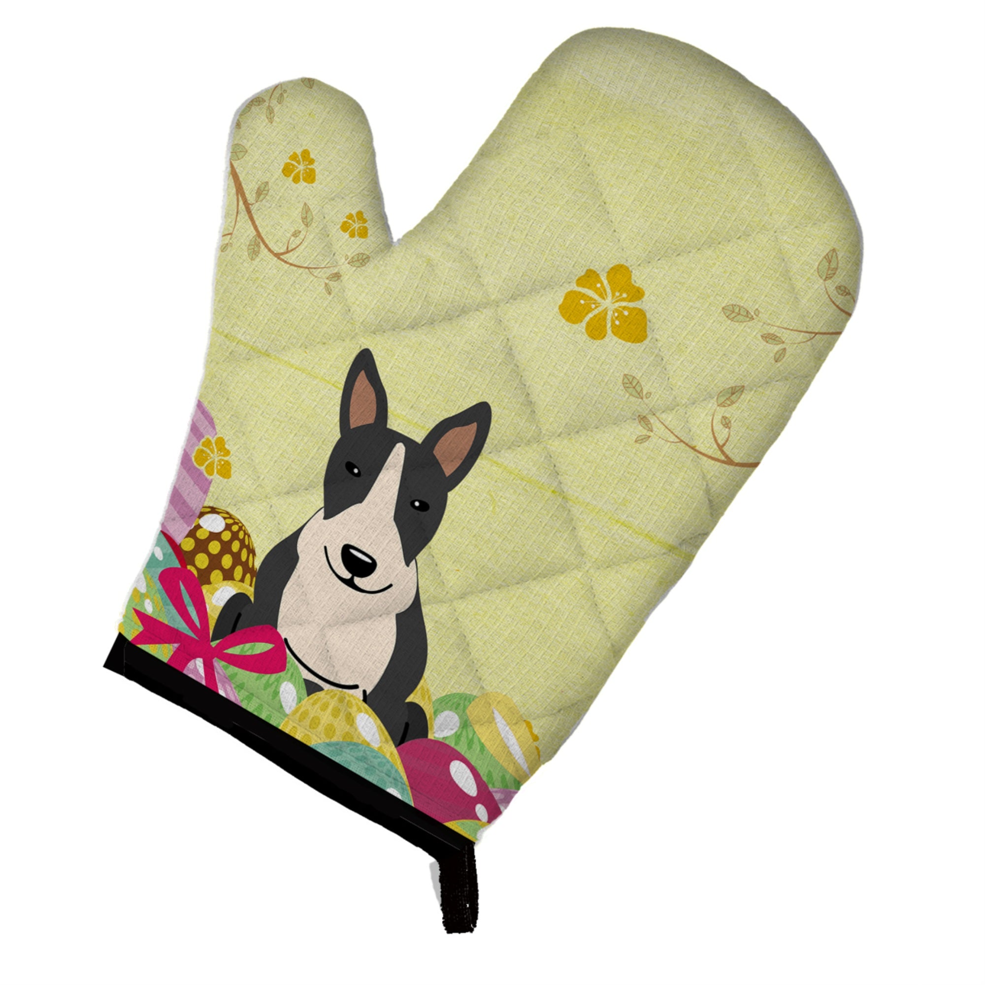 'Caroline'S Treasures Easter Eggs Bull Terrier Black White Oven Mitt, Multicolor, 12'''' X 8.5''''''